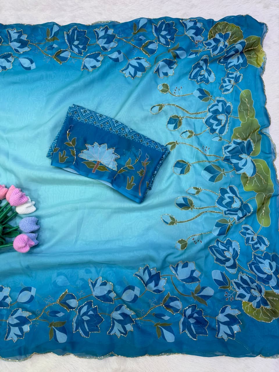 Soft Tebby Silk with Katdana Handwork