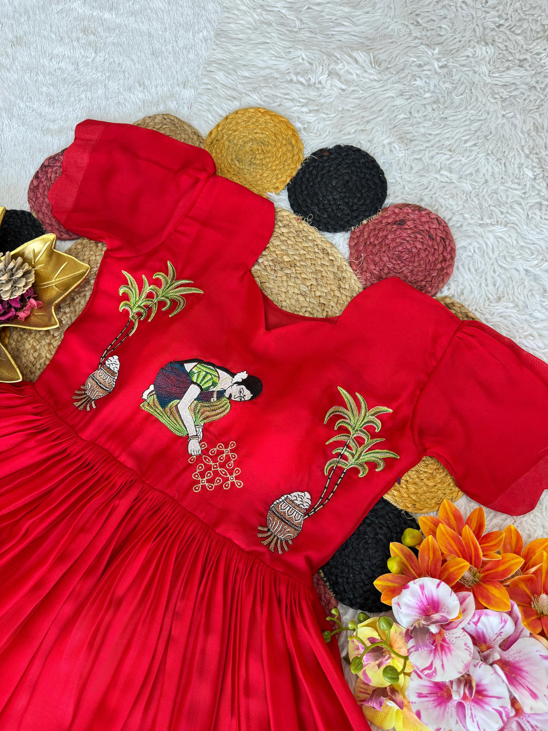 Festive Gown in Soft Rangoli Silk