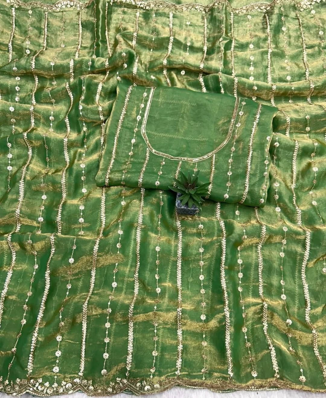 Trendy Georgette Sarees with Embroidery Sequence Work