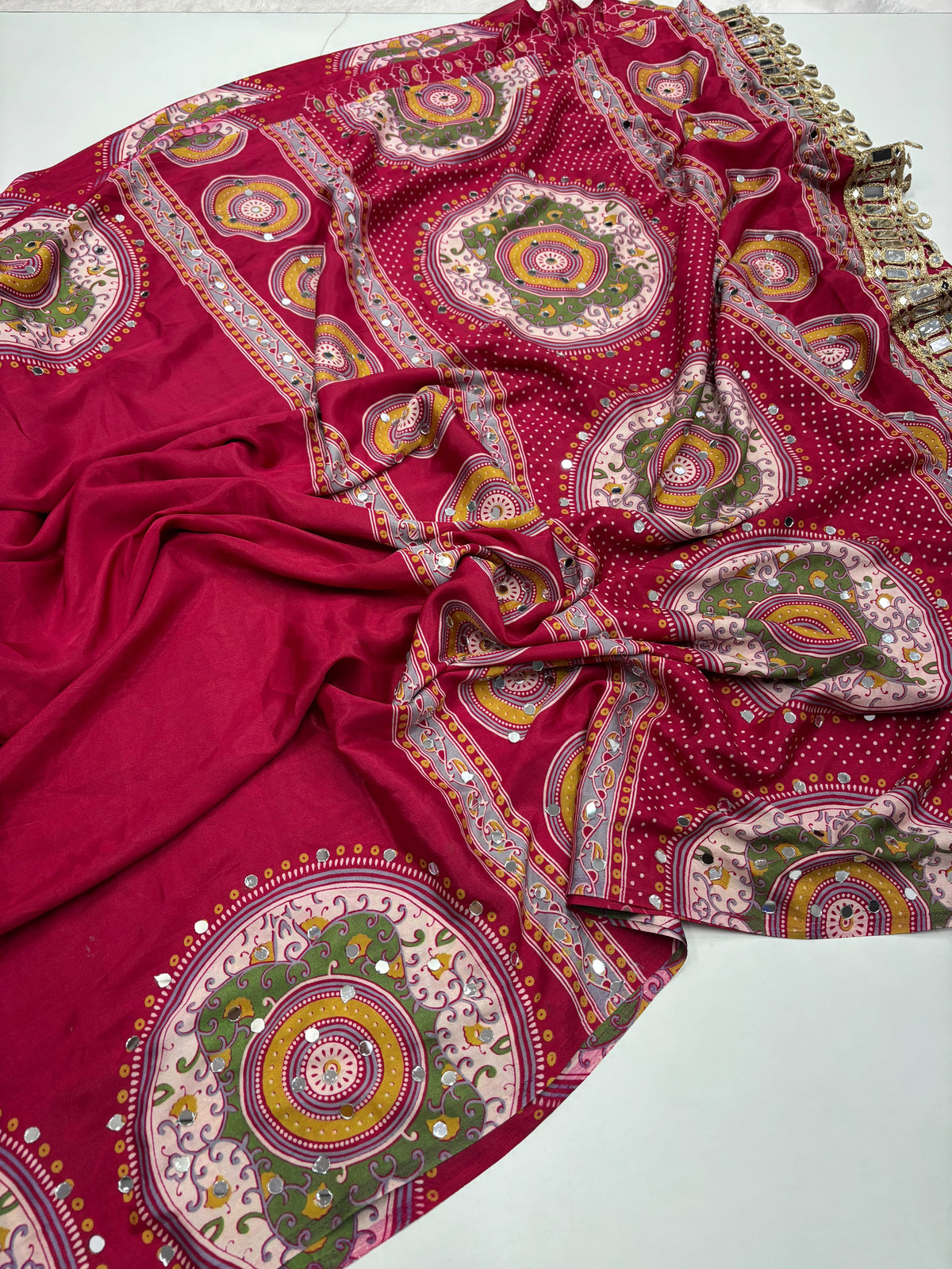 Pure Ajrakh Sartin Viscouse Silk Sarees