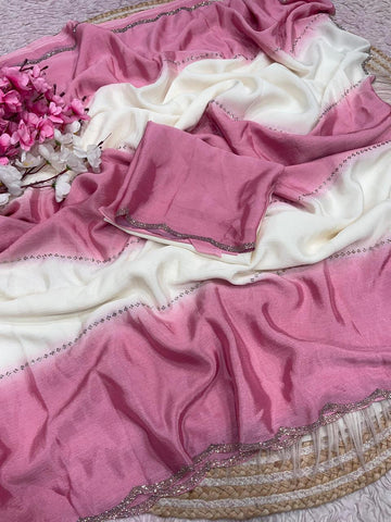 Celebrity Fandy Satin Work Saree