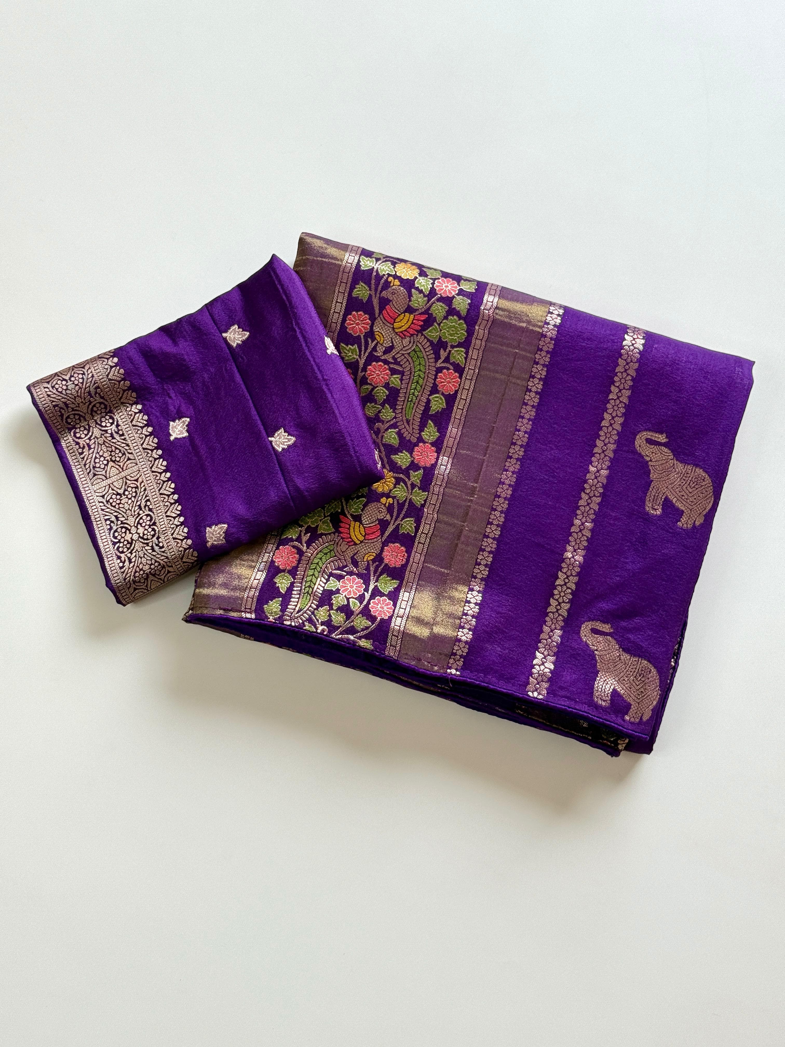 Pure Chinya Tisu Simmar Viscose Khaddi Crepe Georgette Sarees