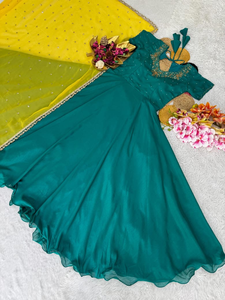 Premium Gown with Maggam Handwork