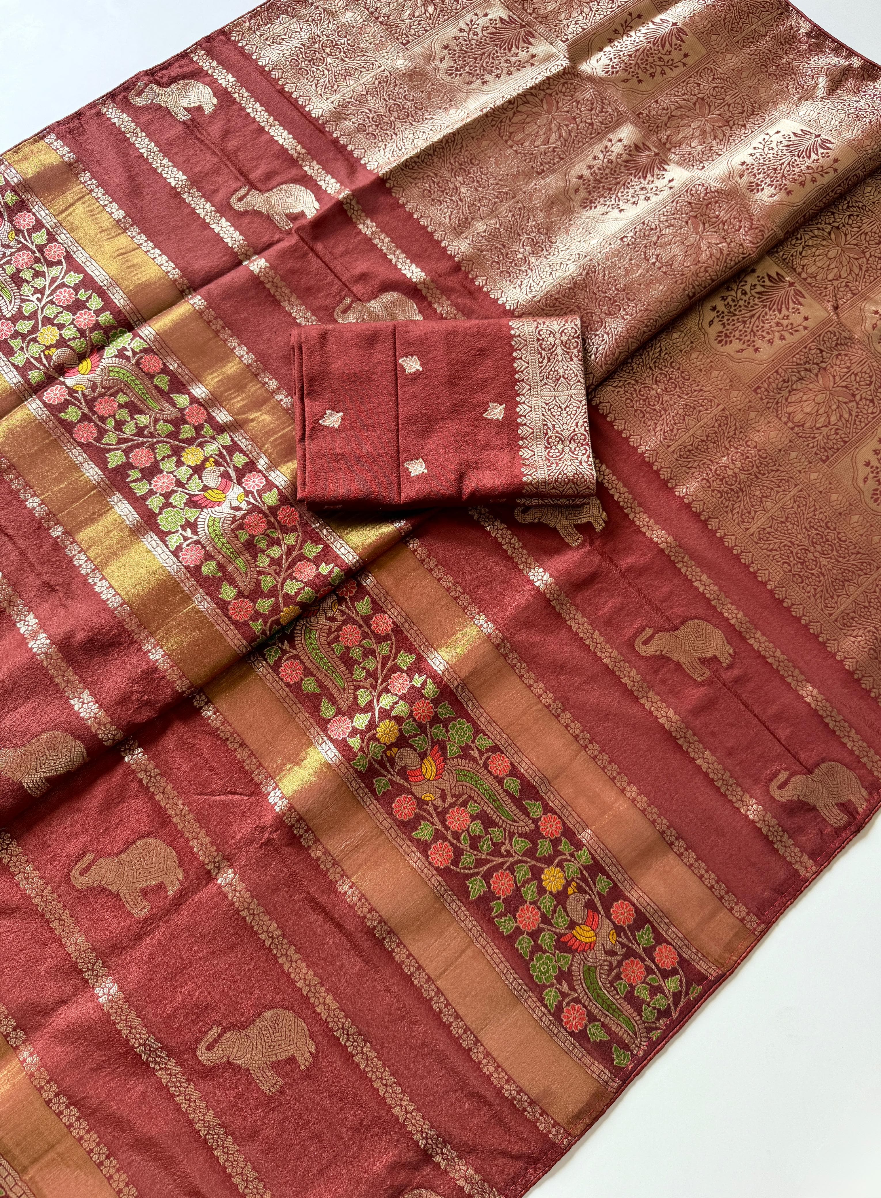 Pure Chinya Tisu Simmar Viscose Khaddi Crepe Georgette Sarees