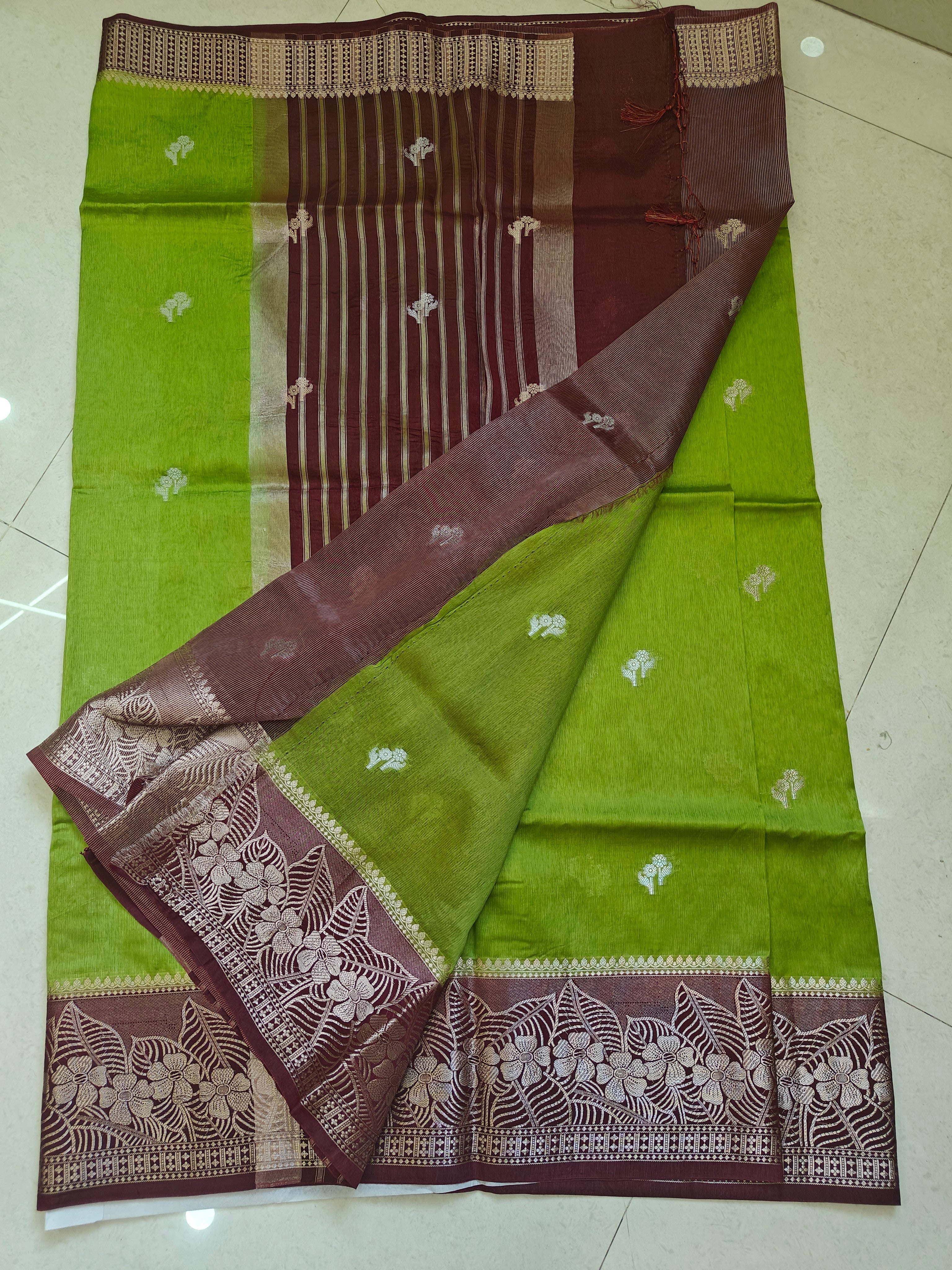 Premium Banarasi Green Mango Sarees