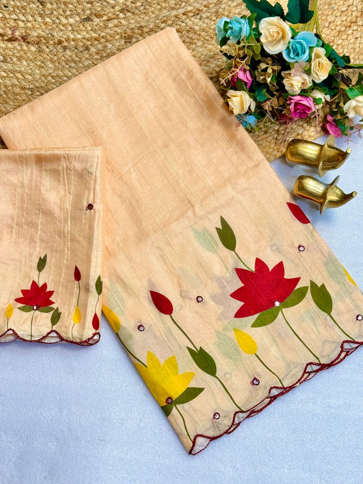 Handloom tusser silk sarees