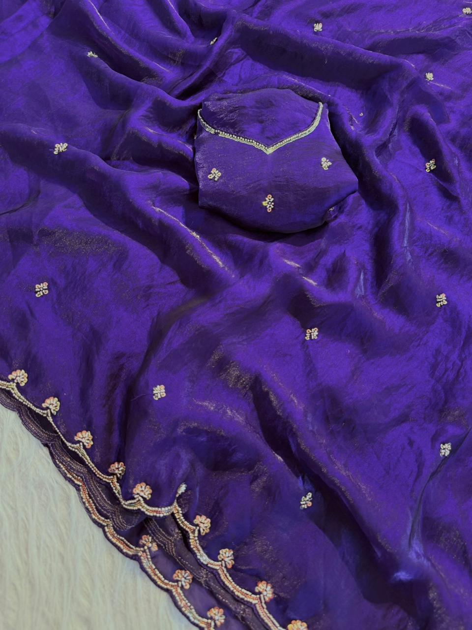 Space Silk with Premium Allover and Border Work