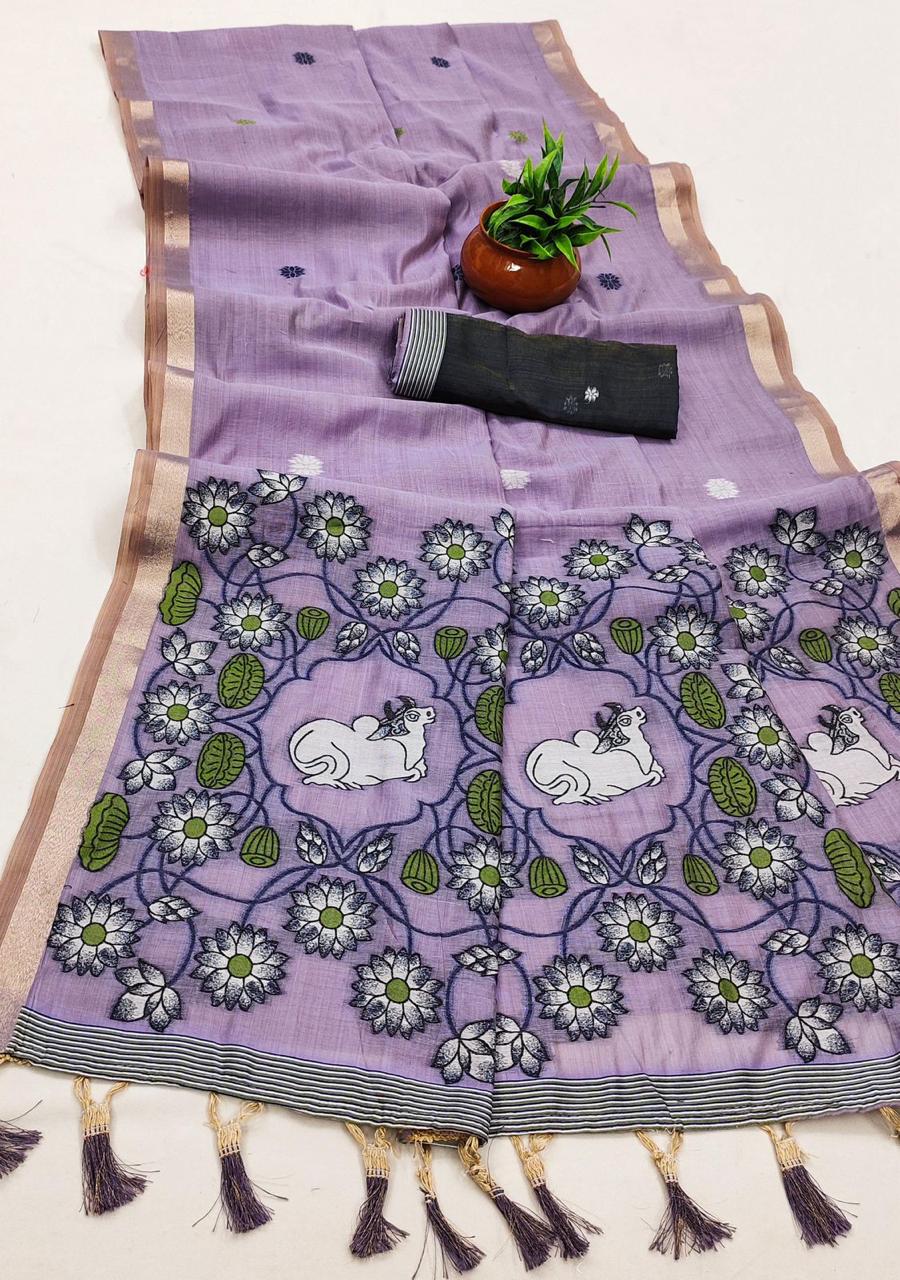 Soft Pure Muga Cotton Sarees