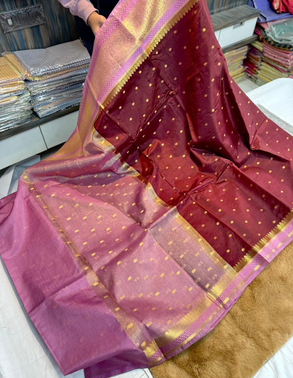 New Design in Banarasi Raw Mango Silk Sarees