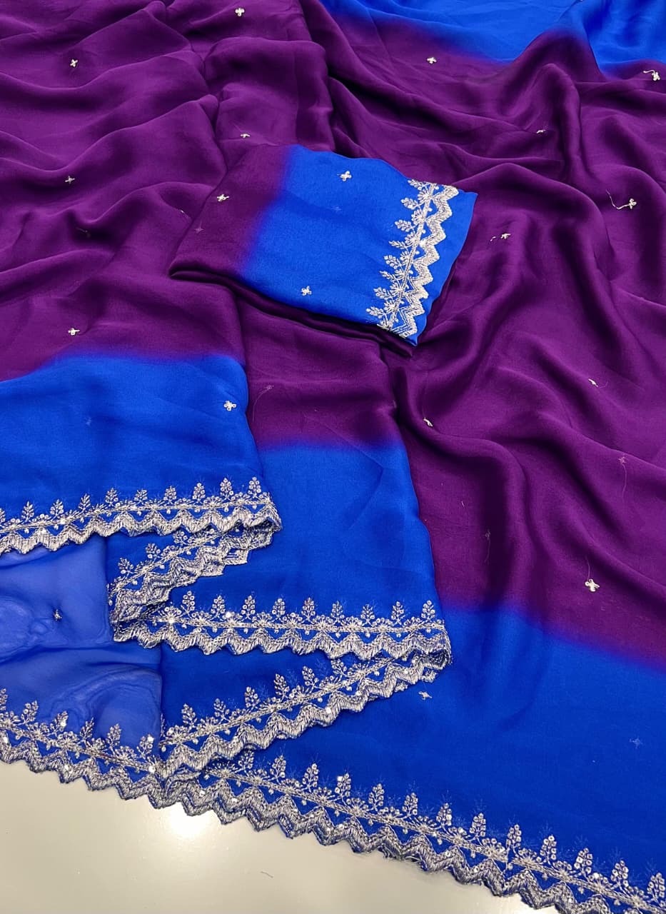Soft Chiffon Sarees with Sequence Work