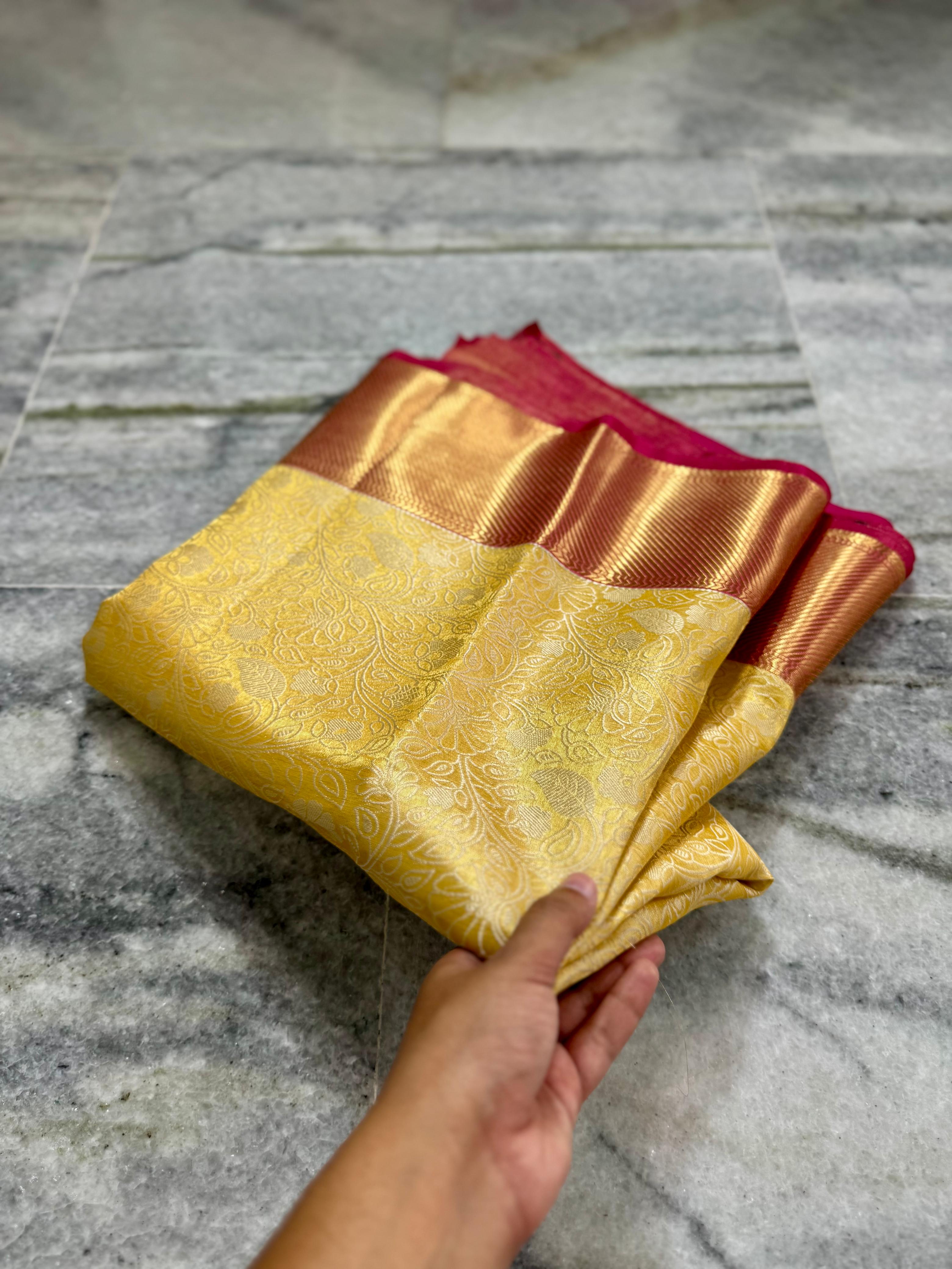 Soft Banarasi Saree with Flower Weaving