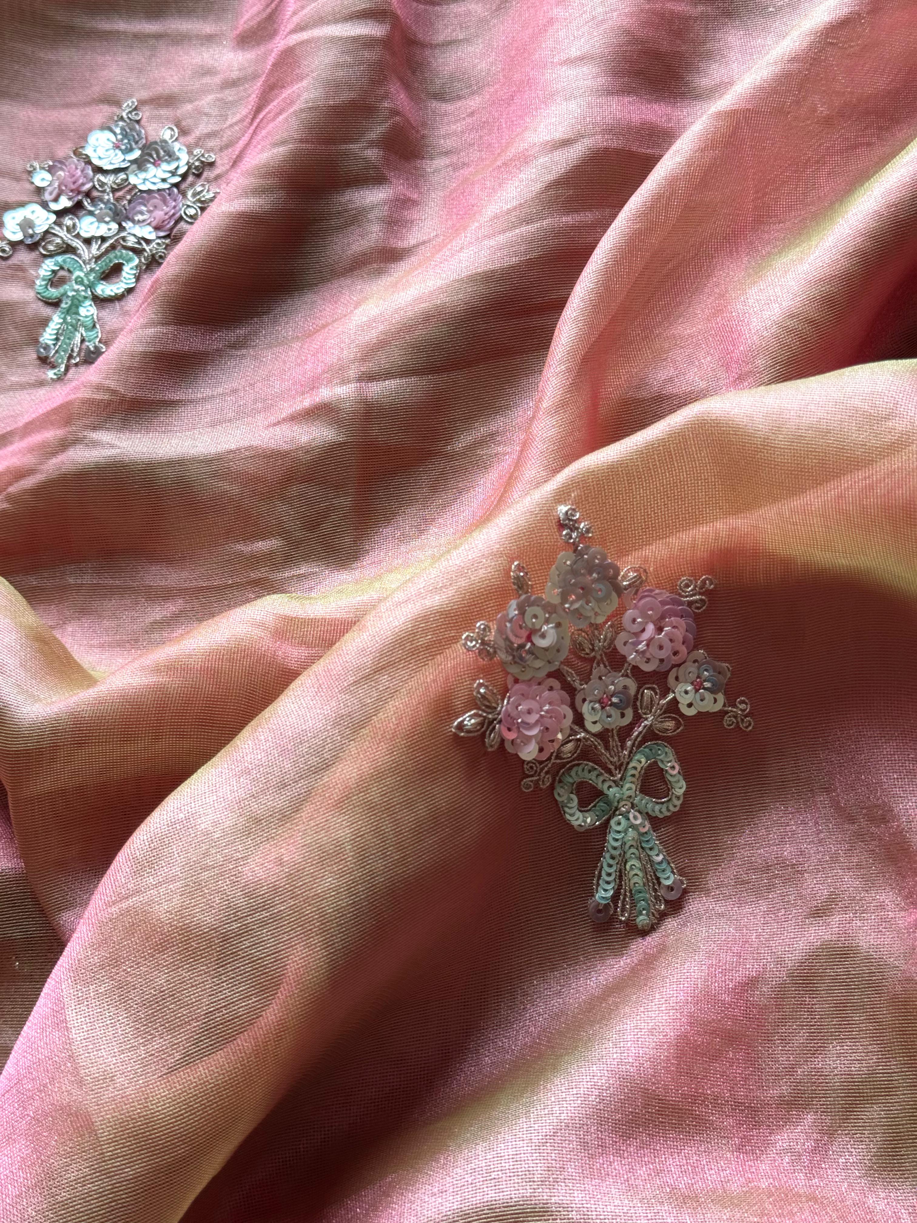 Premium Tissue Silk Saree with Stitched Blouse