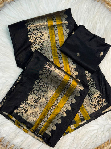 Rich Crepe Khadi Tissue Paithani Silk Saree