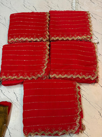 Georgette designer work saree