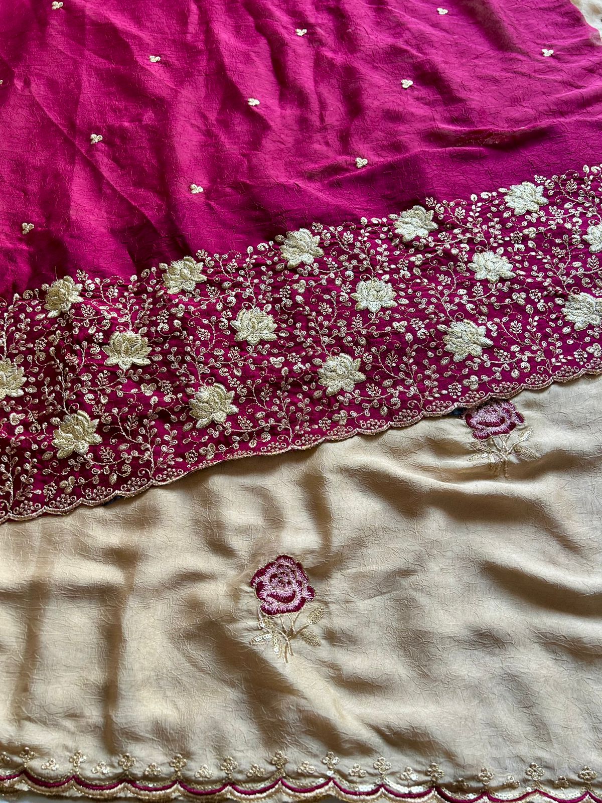 Designer Rangoli Crush Silk Saree