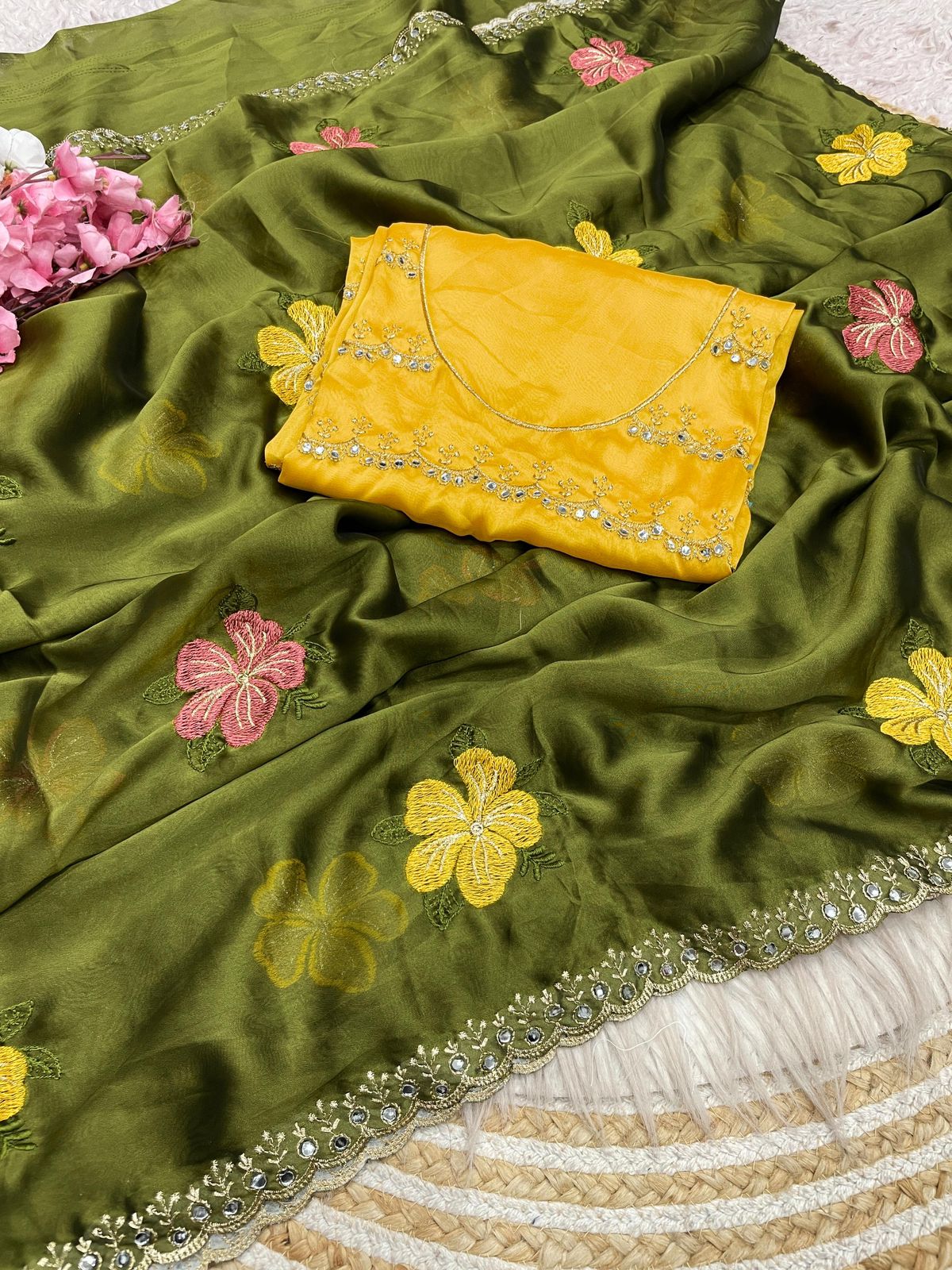 Rangoli Silk with Mirror & Embroidery Work