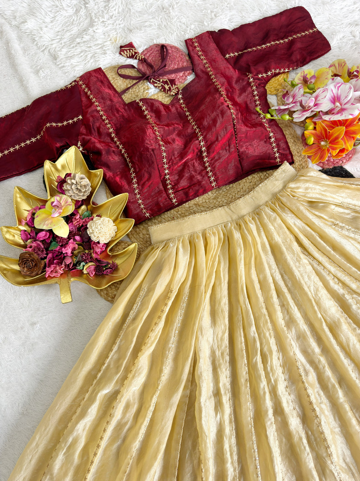 Fully Stitched Space Silk With Beautiful Sequins Embroidery Work (L-XL upto 44)