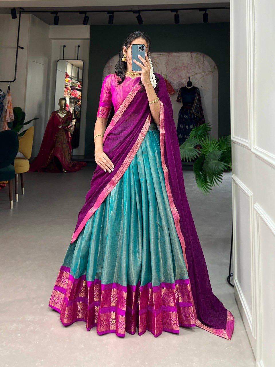 Stitched Lehenga with Unstitched Blouse