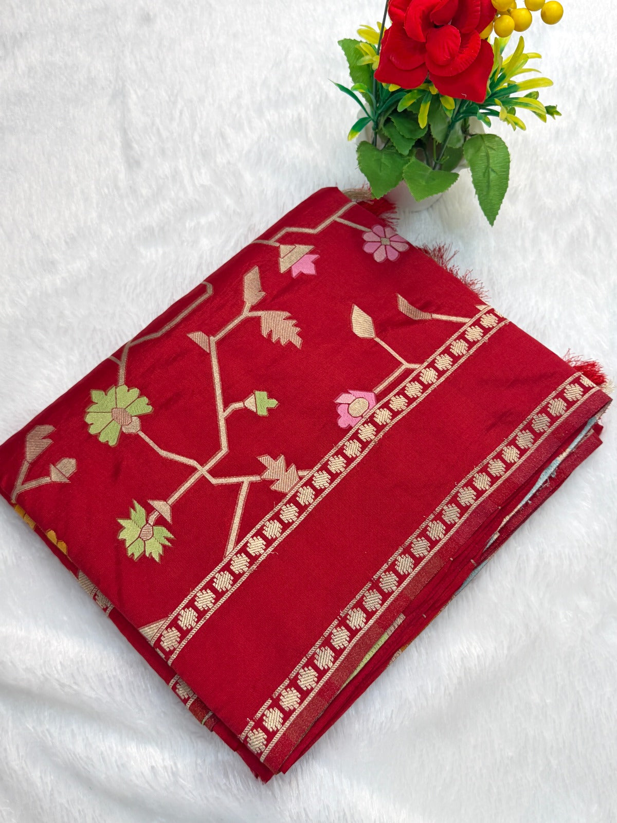 Banarasi silk sarees with jamdani weaving