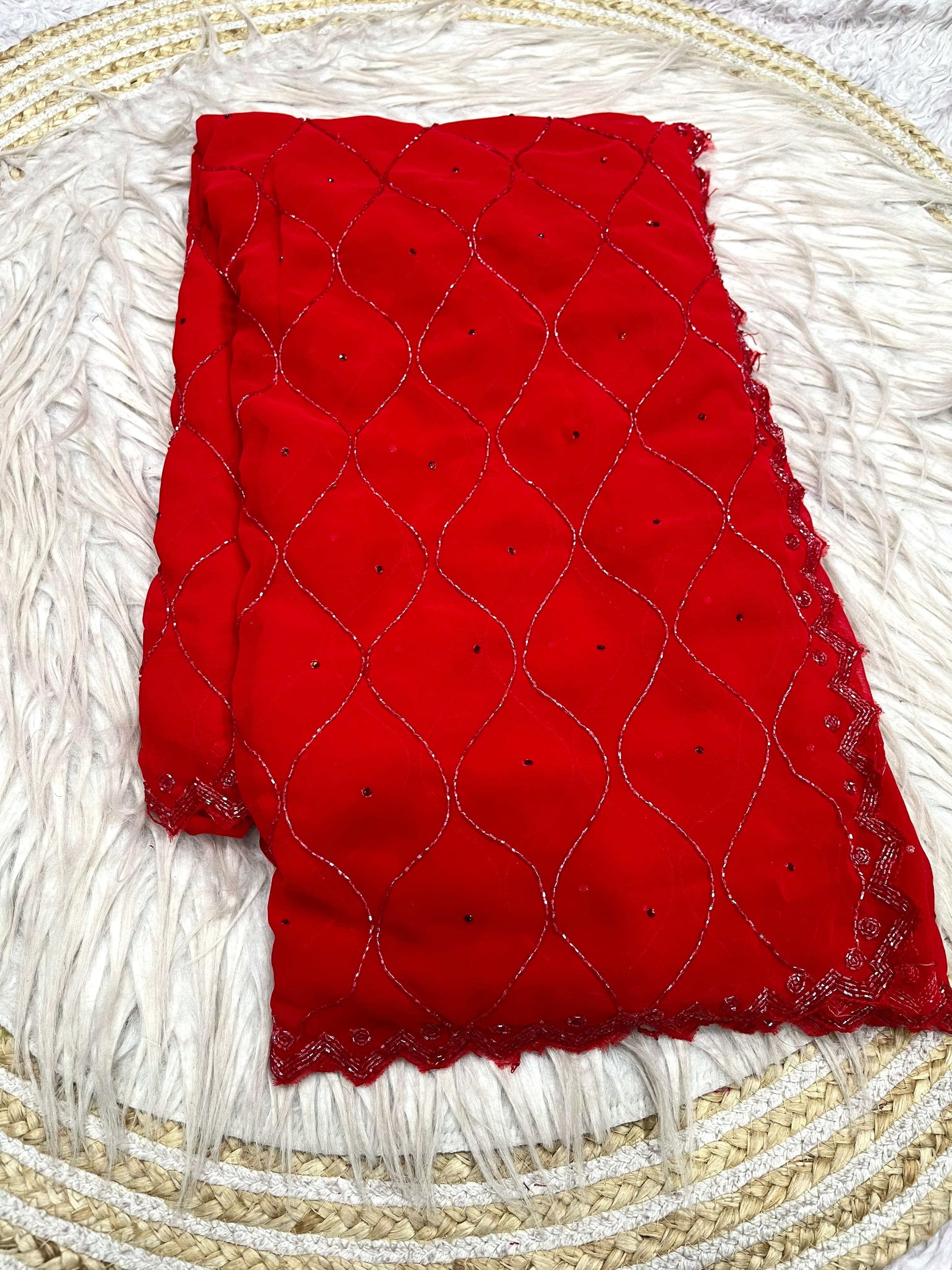 Pure Foxx Georgette Sarees with Cutdana Work