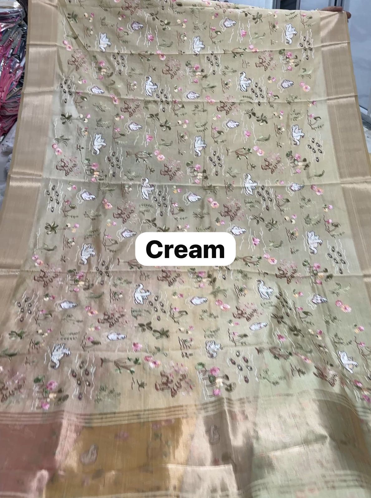 Cotton Silk sarees with all over embroidery
