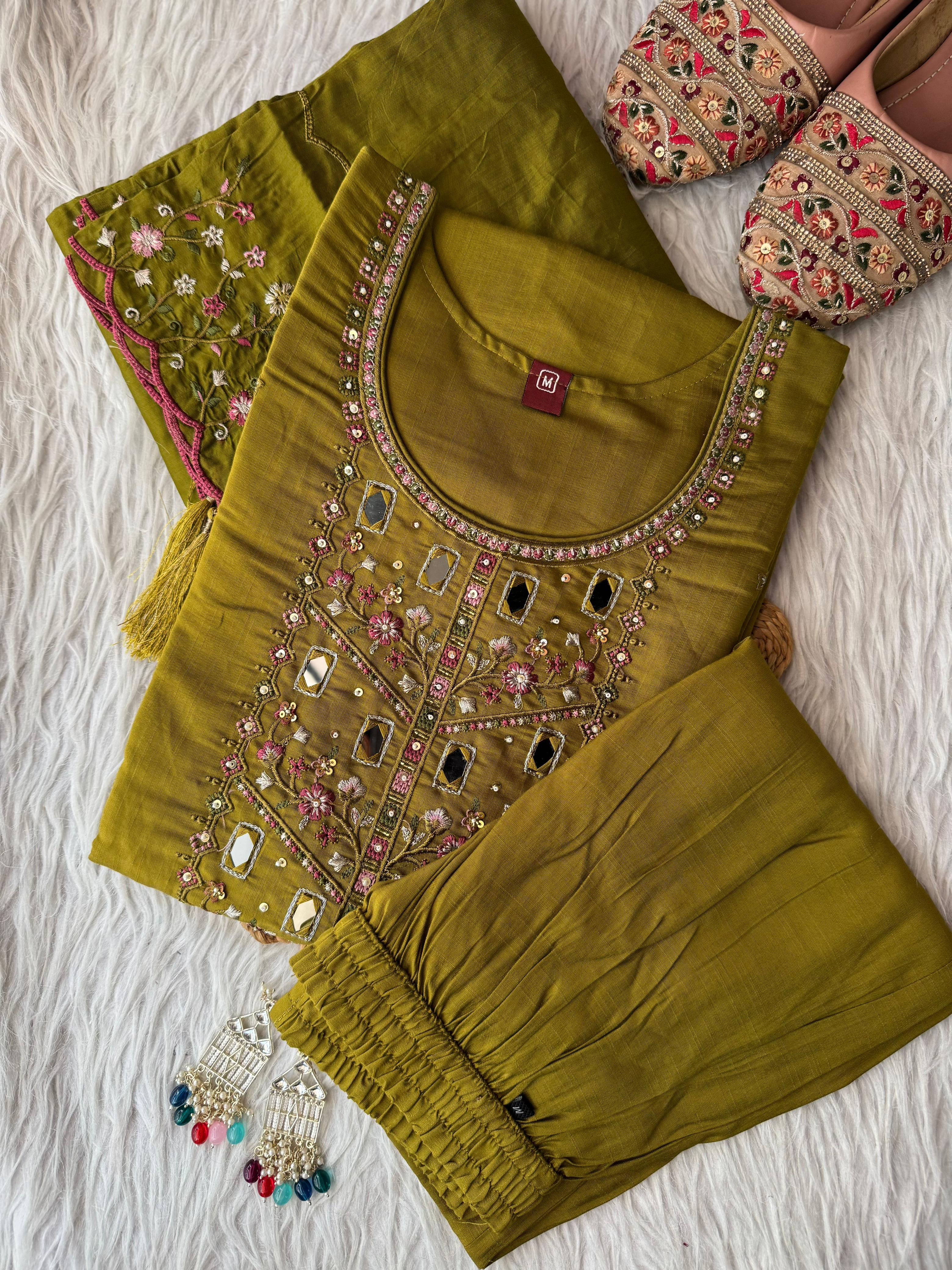 Premium Silk Cotton Kurti Sets