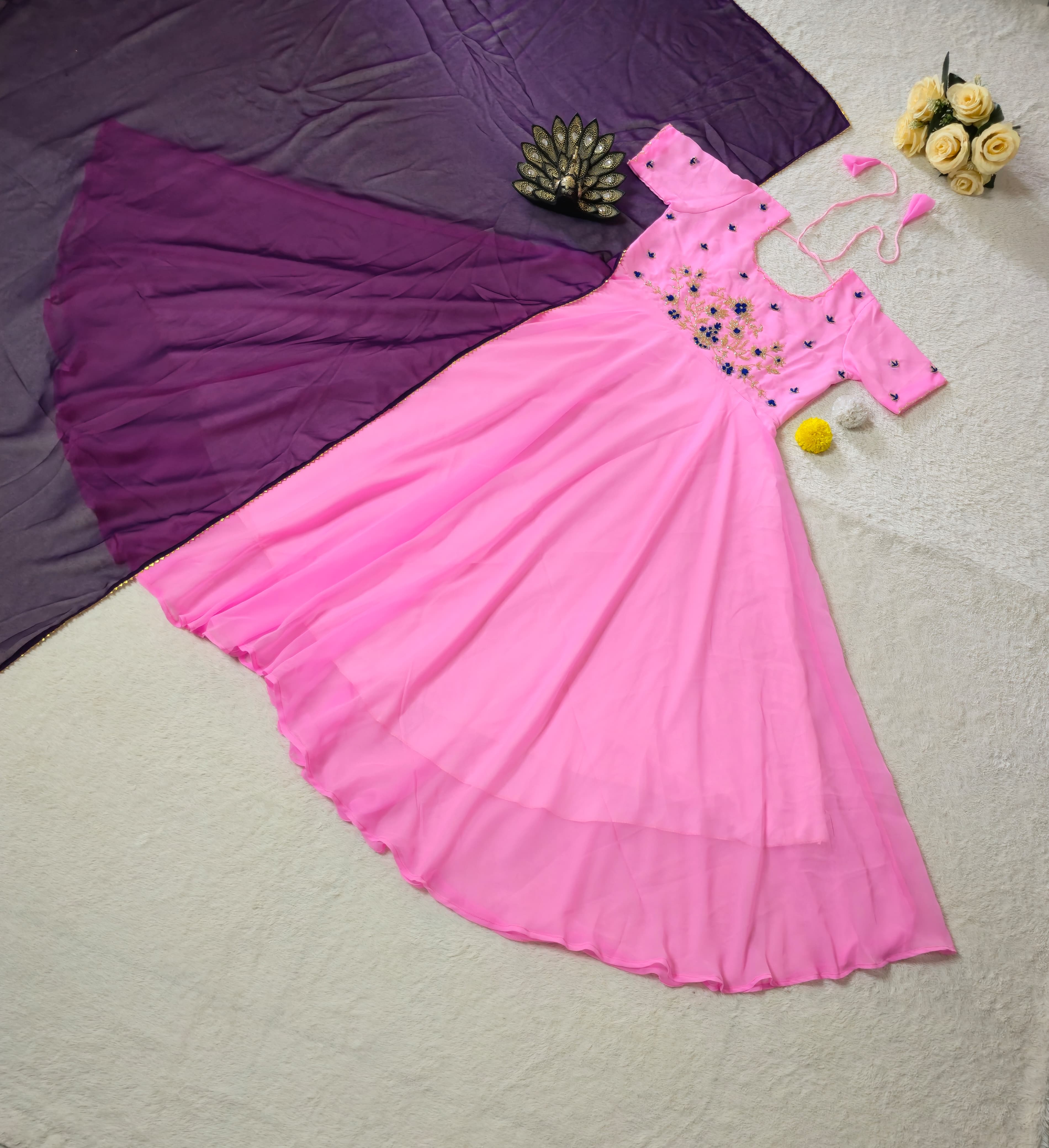 Premium Georgette Gown & Duppata