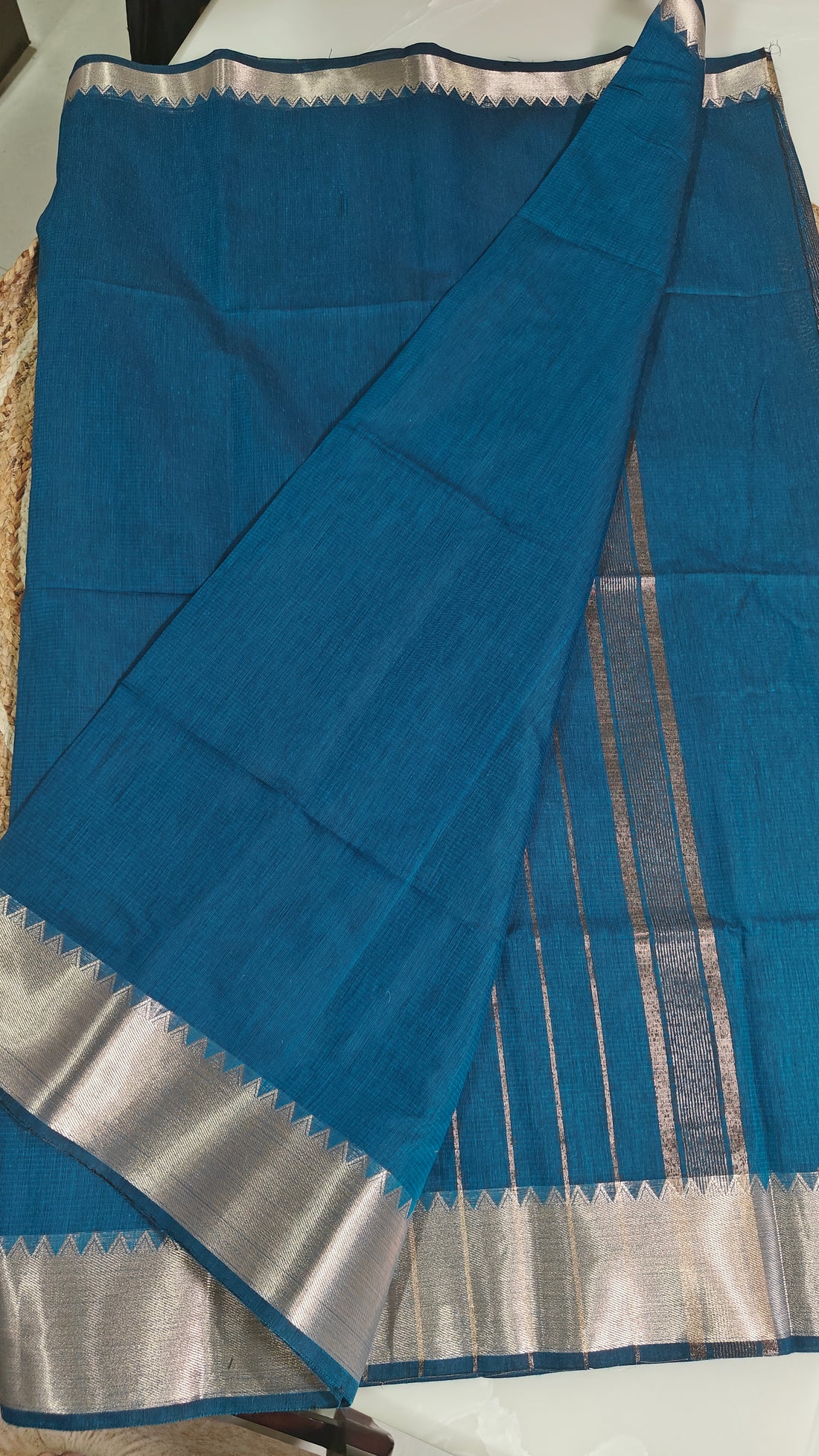 Mangalagiri Pattu Sarees With Temple Border