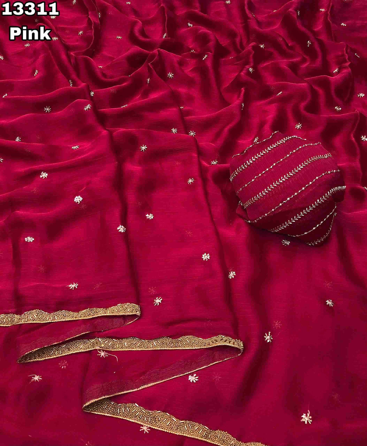 Chiffon Embroidery Work Sarees