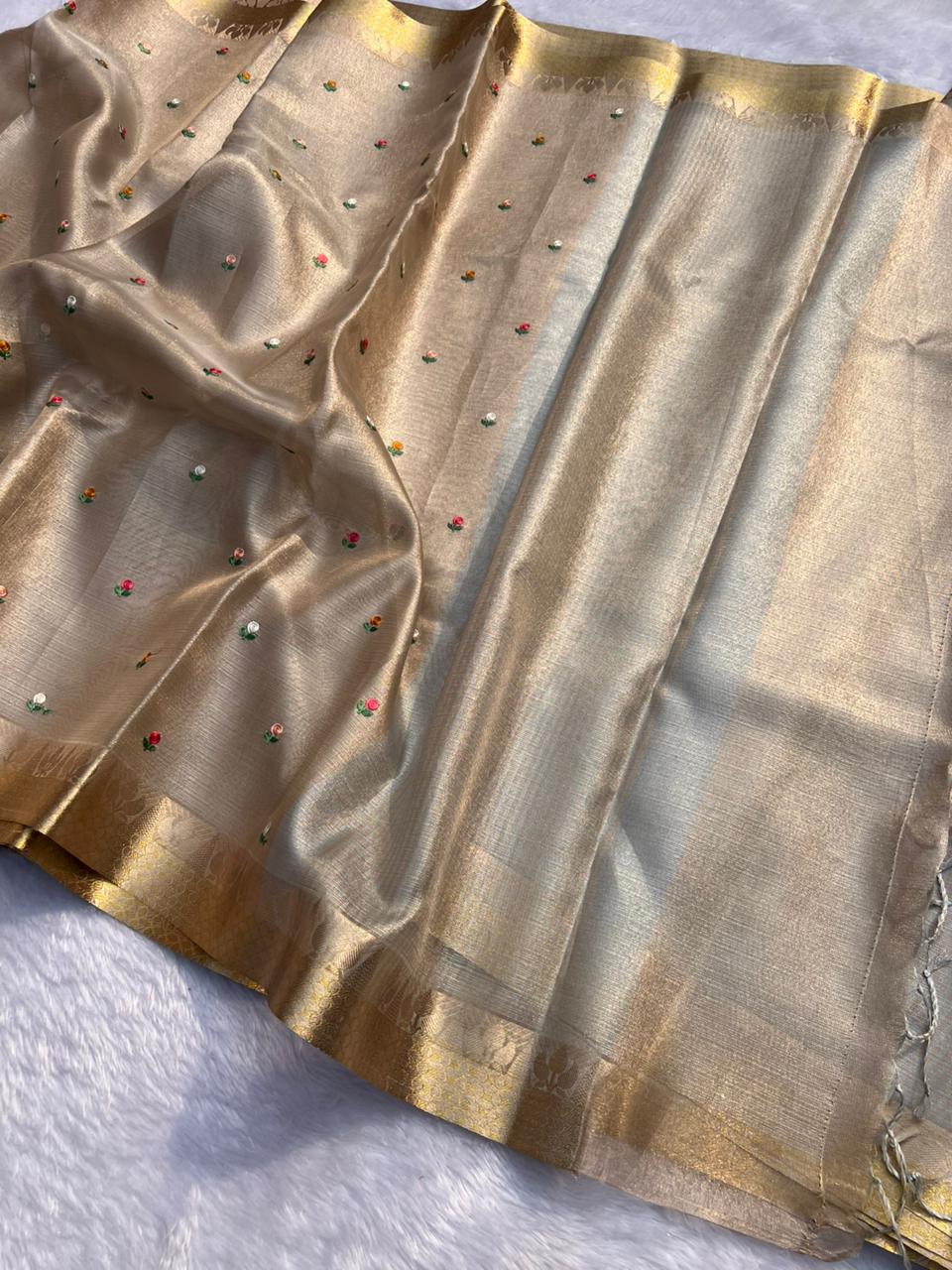 Banarasi Premium Soft Tissue Saree with Tassels