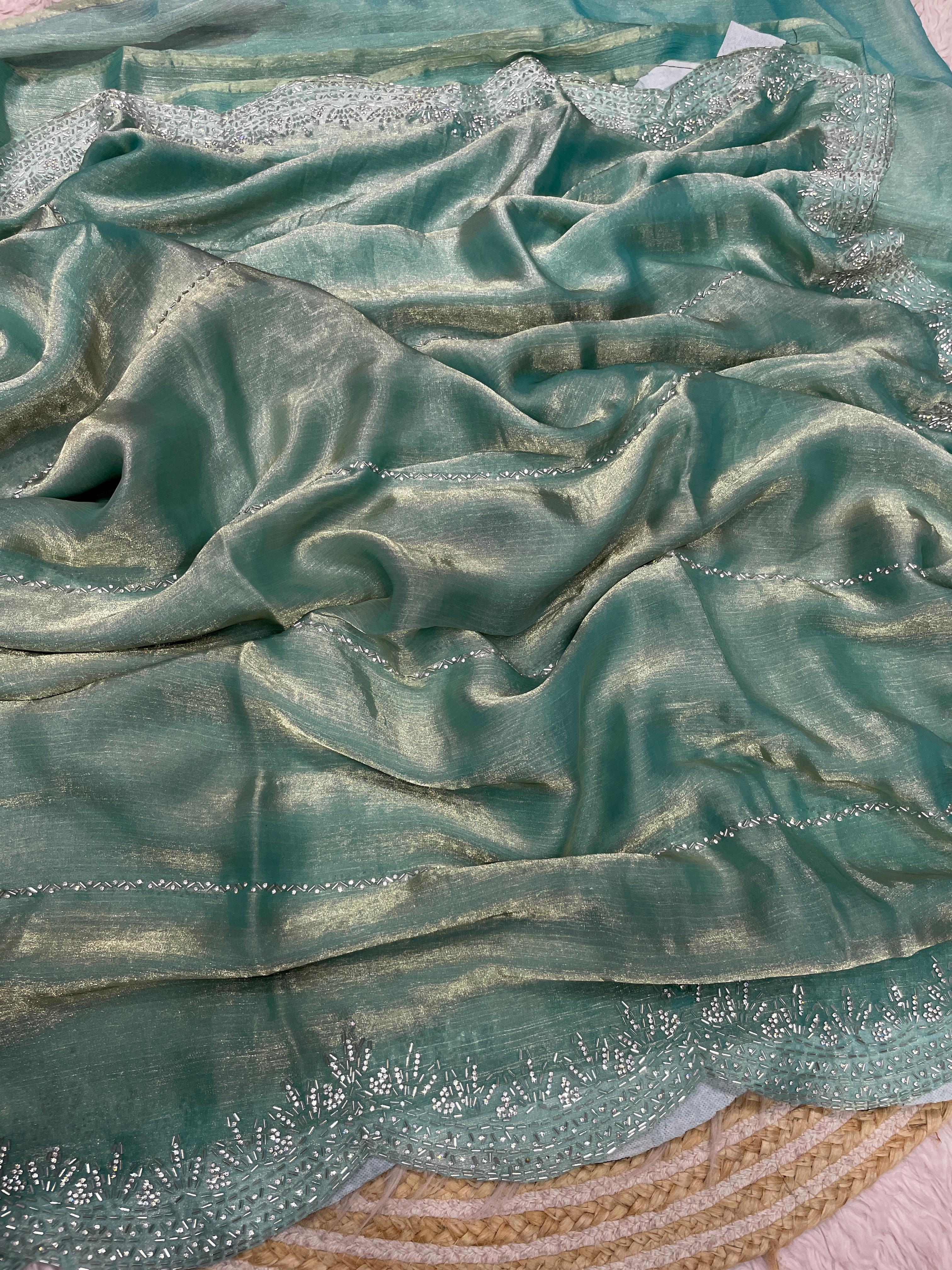 Fendy chiffon with Swarovski work