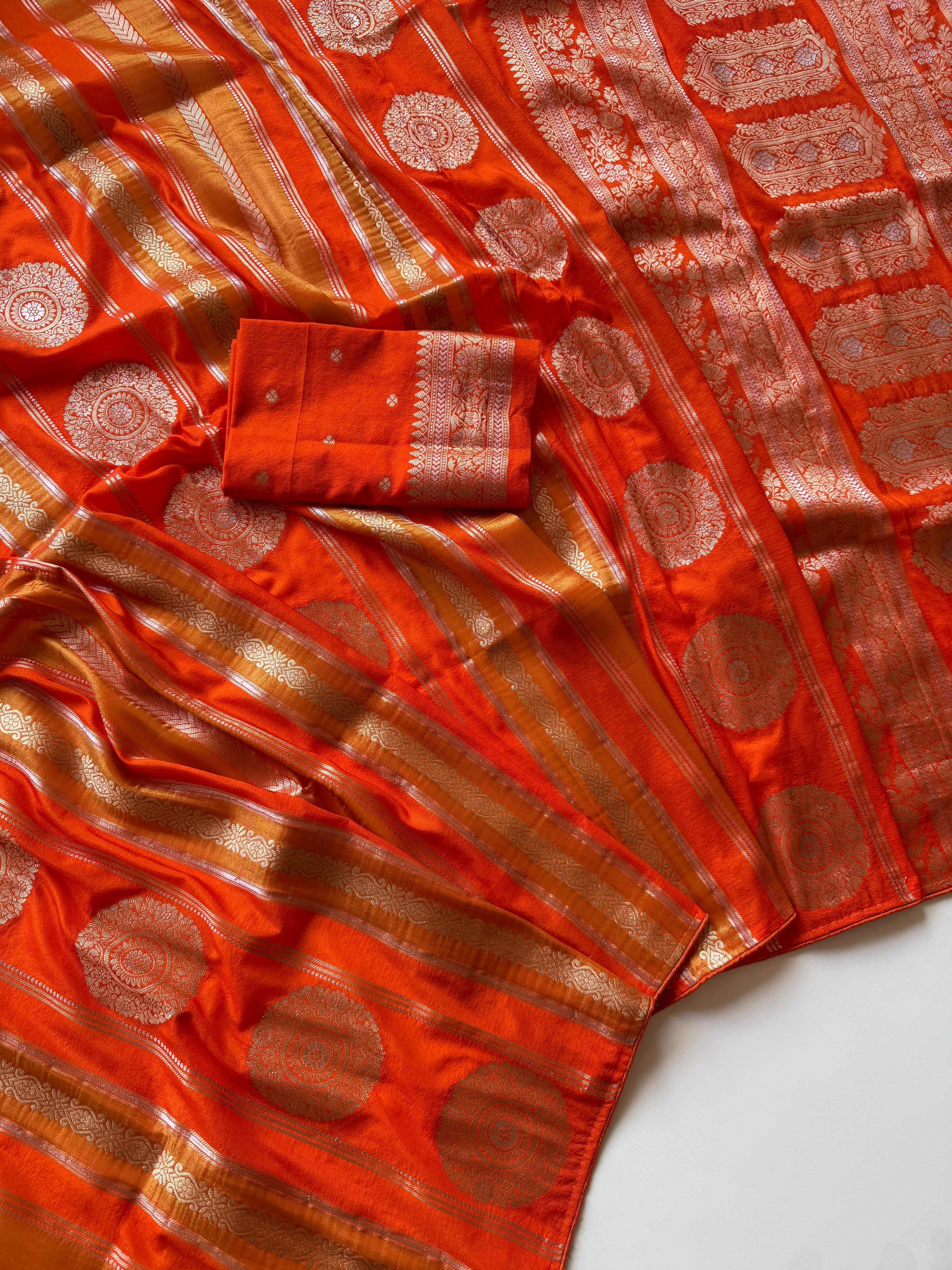 Pure Chinya Tissue Viscose Georgette Sarees
