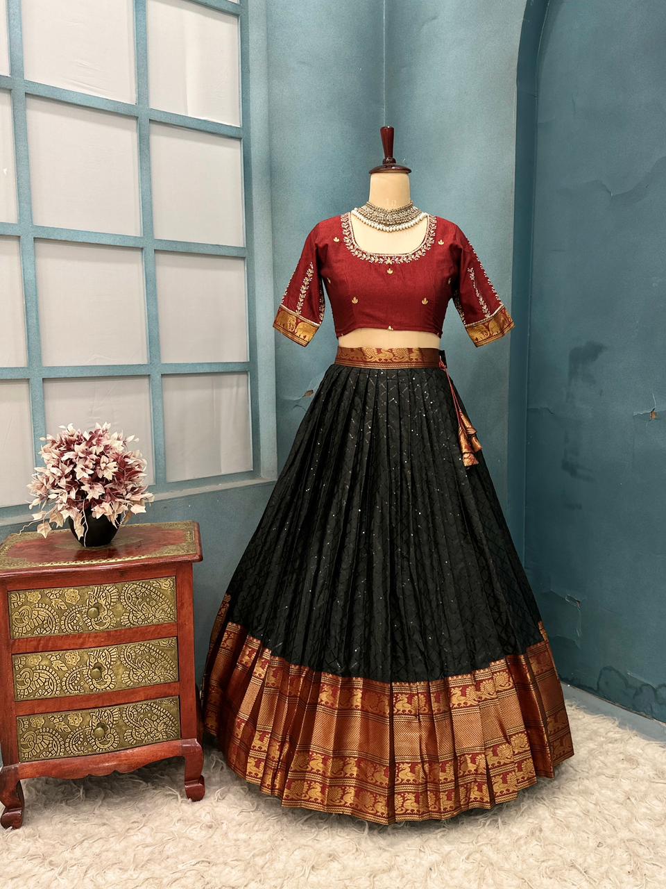 Fully Stitched Narayanpet Style Lehanga