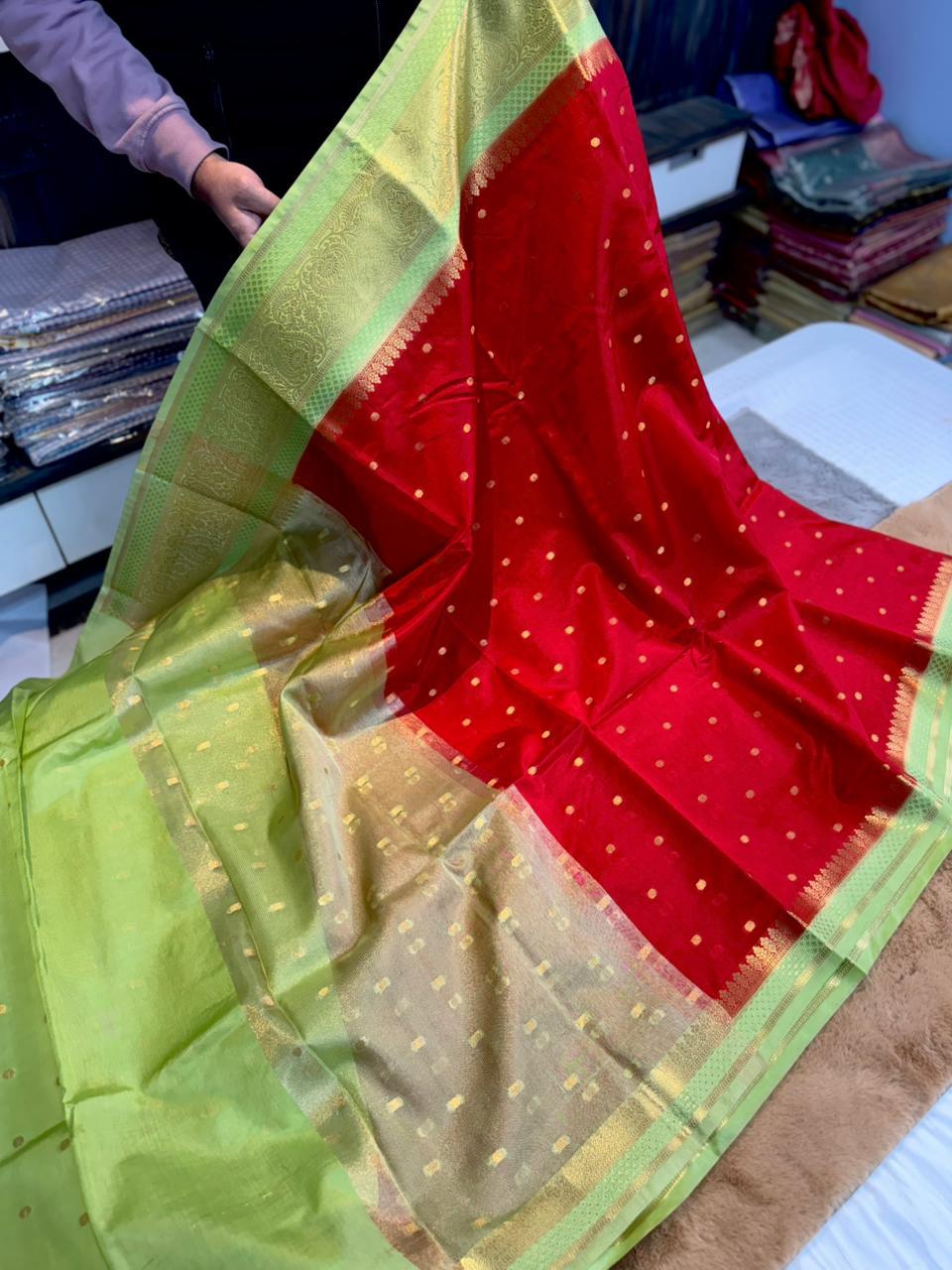 New Design in Banarasi Raw Mango Silk Sarees
