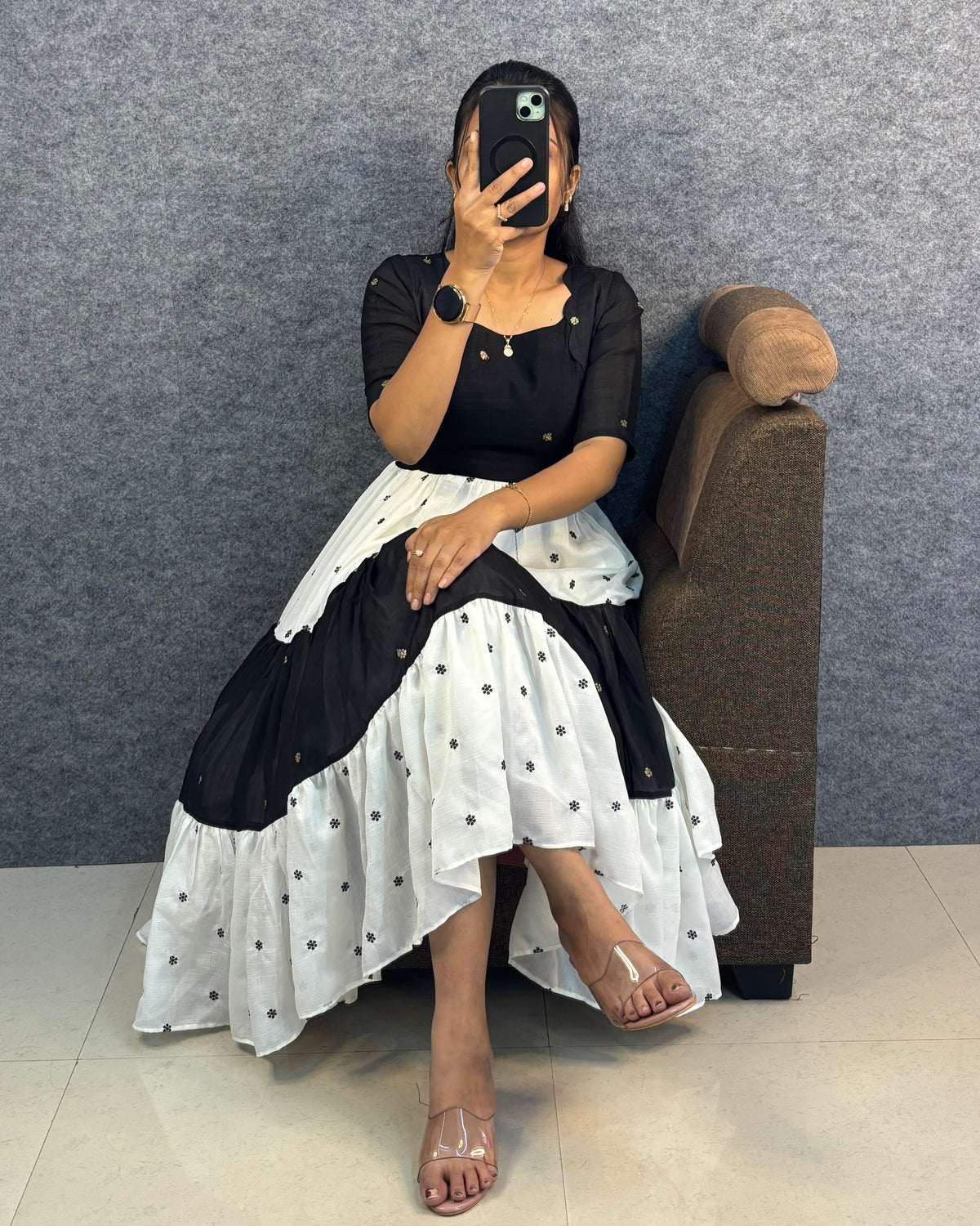 Multi Colour Vichitra Silk Maxi with Embroidery Work
