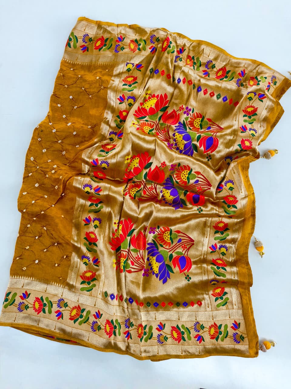 Pure Viscose Bandhini Sarees