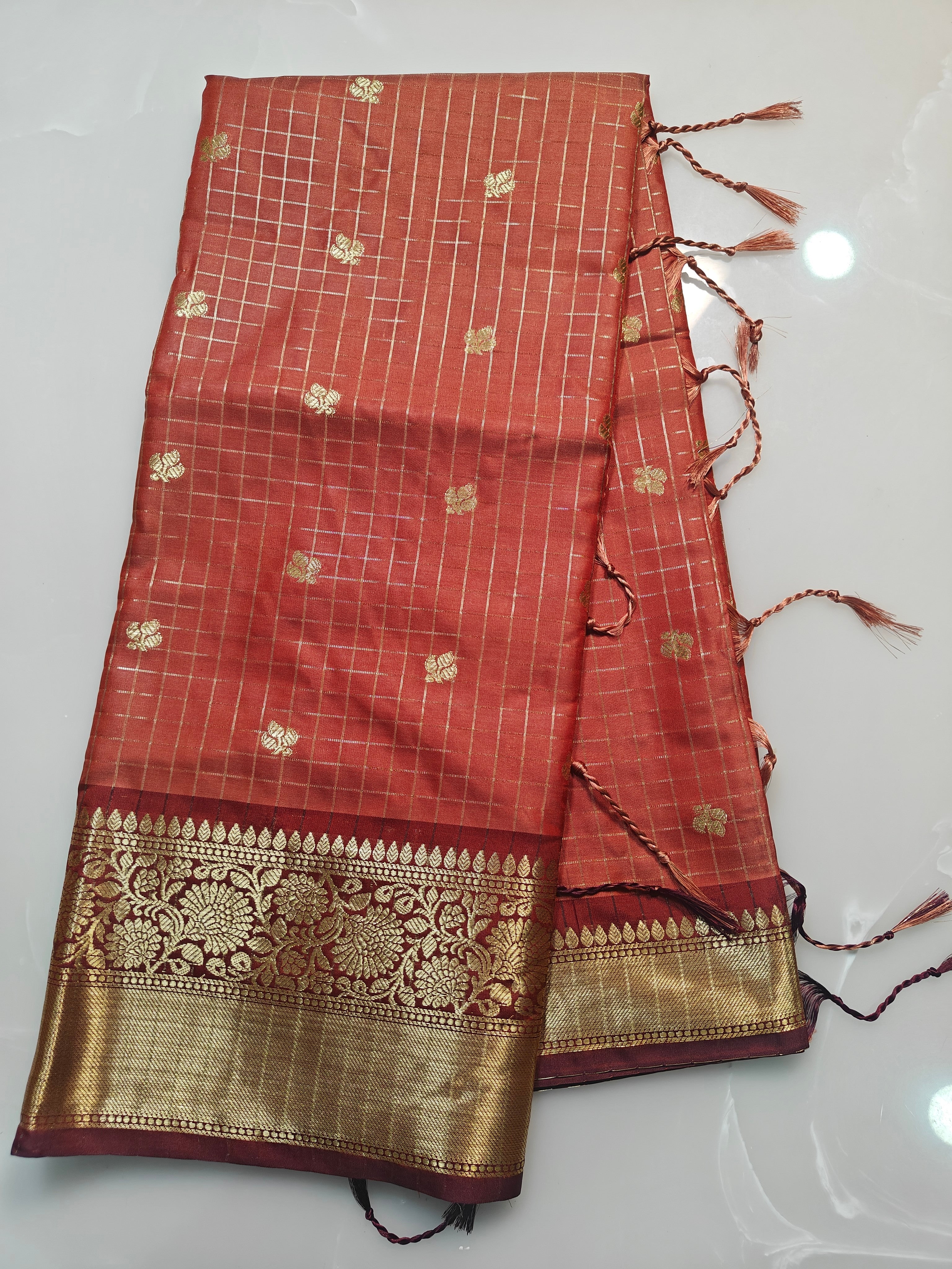 Soft Banarasi Vintage Semi Katan Sarees