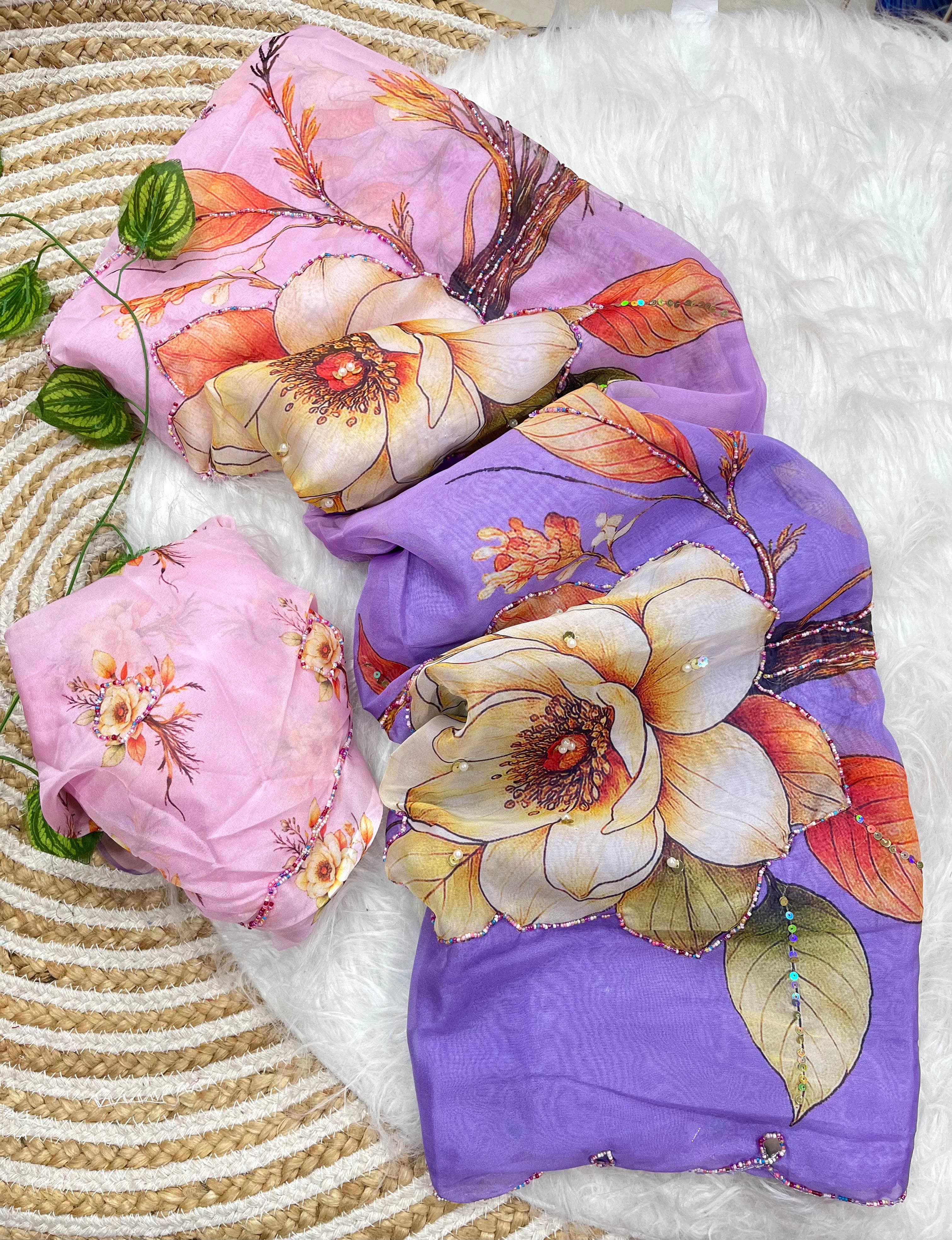 Pure soft tebby designer sarees