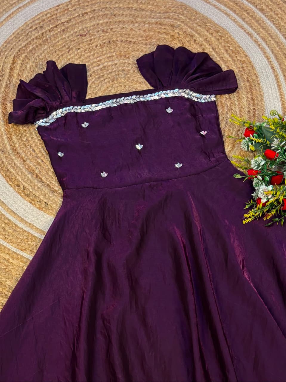 Premium Space Silk Handwork Maxi Gown