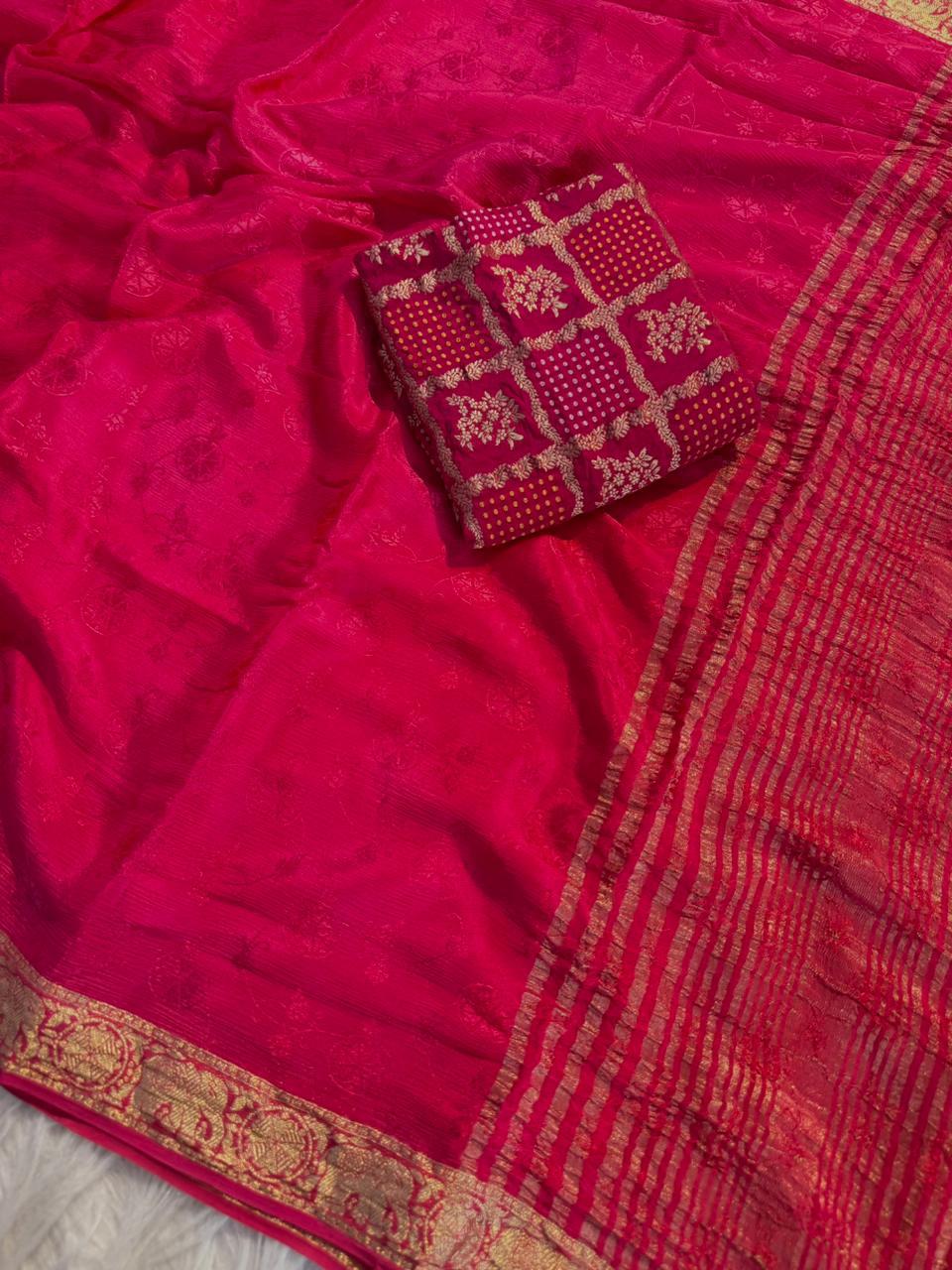 Pure Viscose Chinnon Sarees