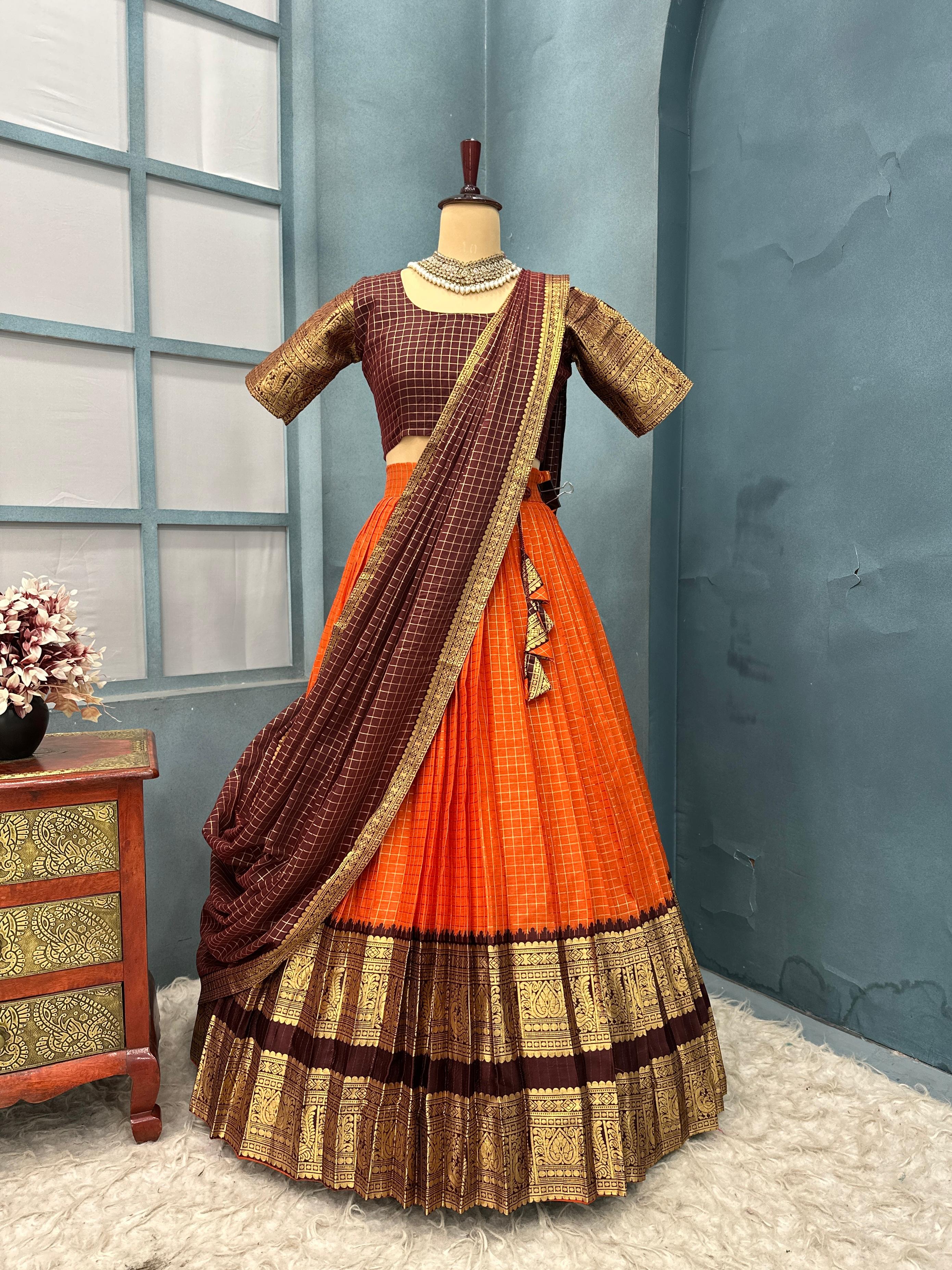 Pure Kanchi Cotton Fully Stitched Lehengas