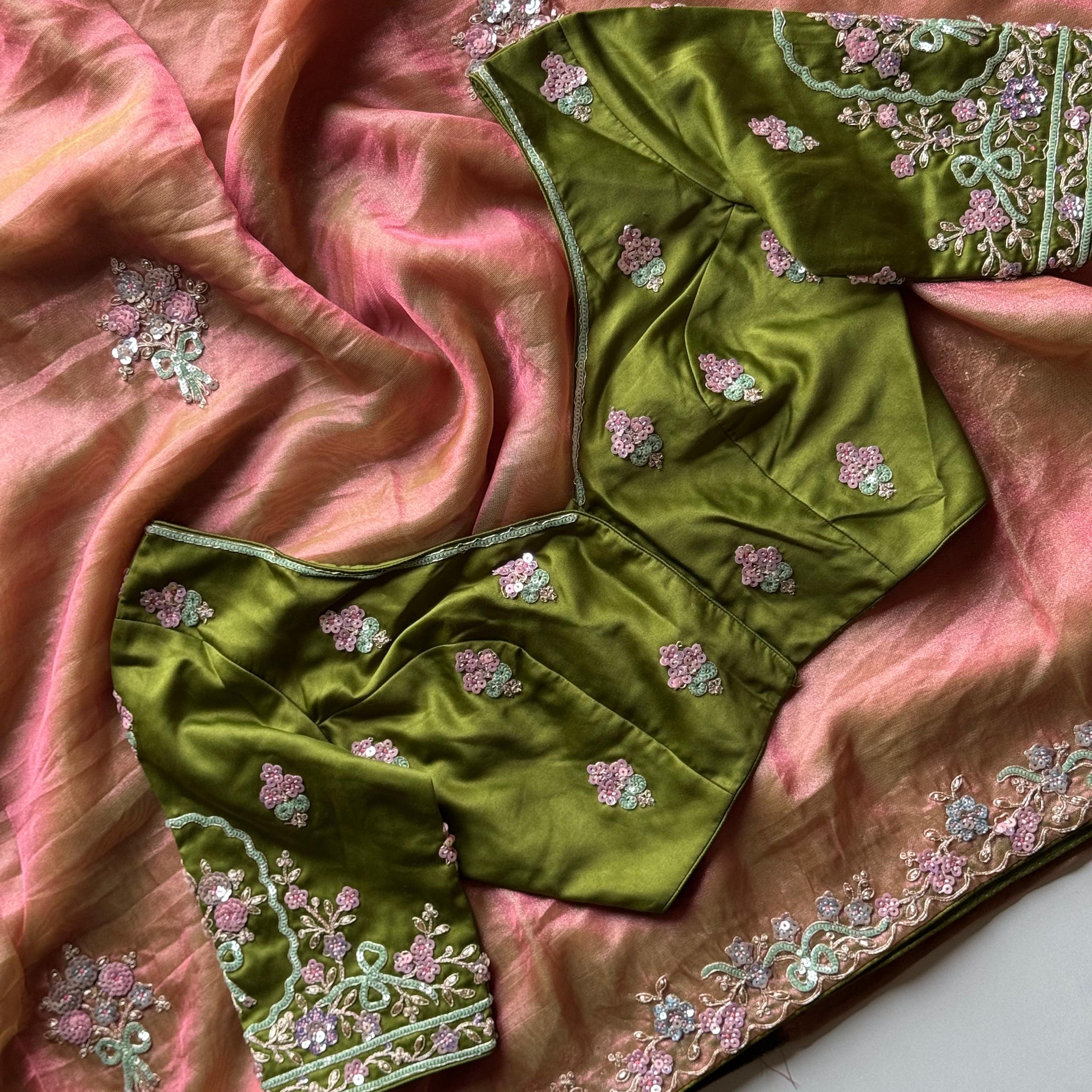 Premium Tissue Silk Saree with Stitched Blouse