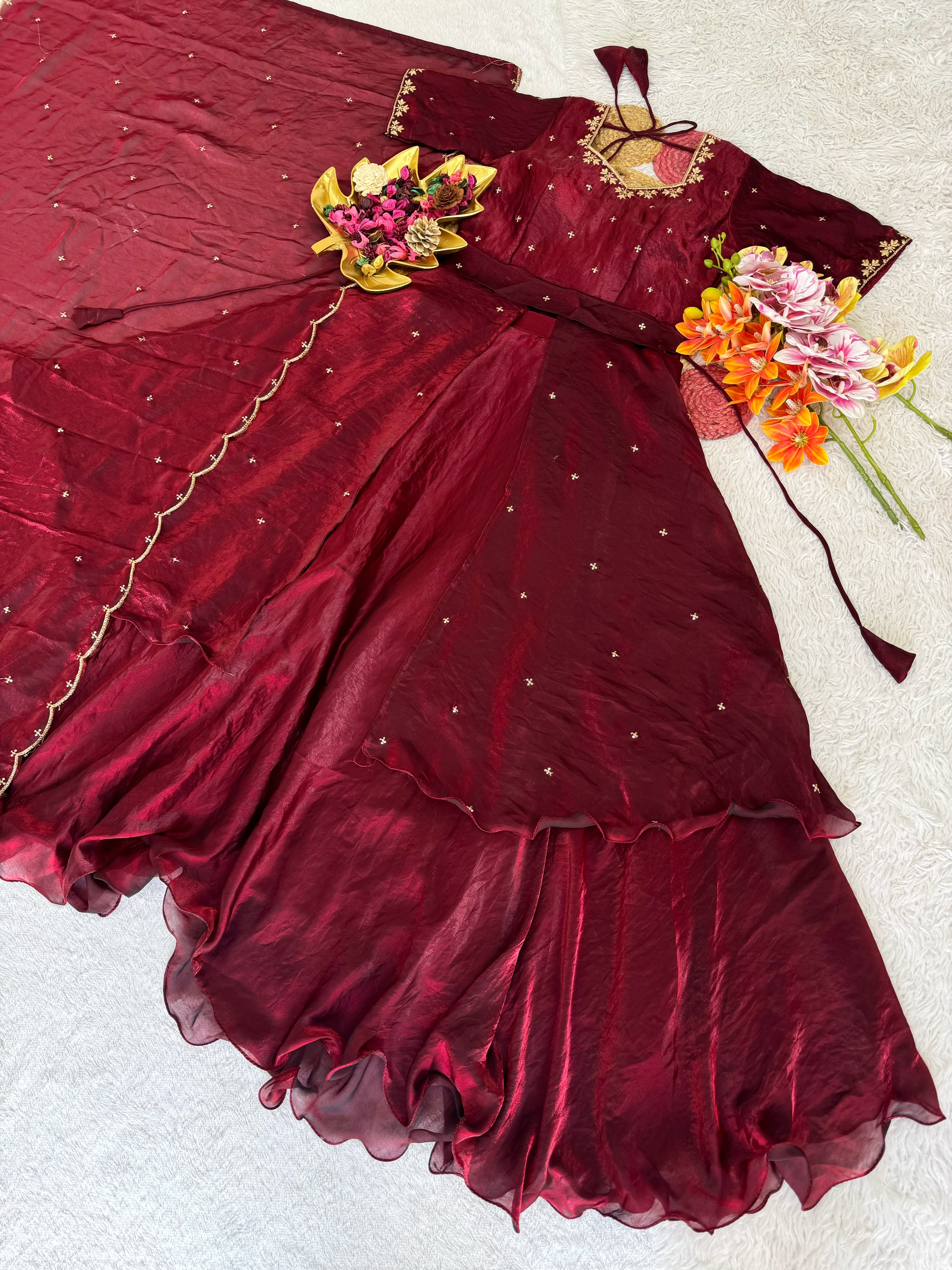 Beautiful Heavy Space Silk Lehenga Choli with Set Double Frill