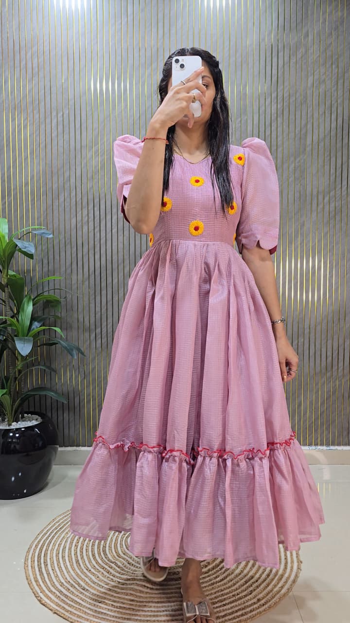Premium Kota Check Silk Gowns