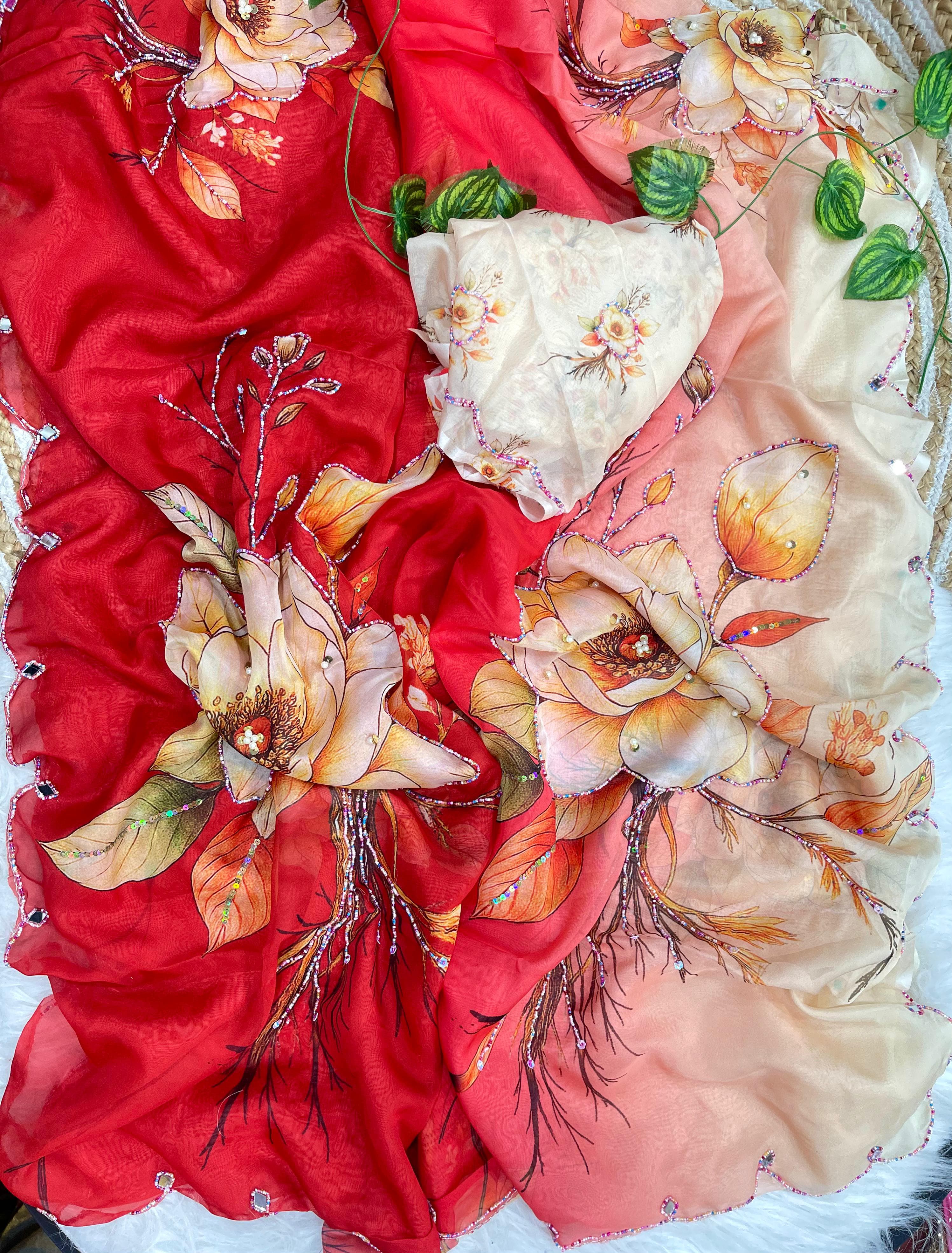 Pure soft tebby designer sarees