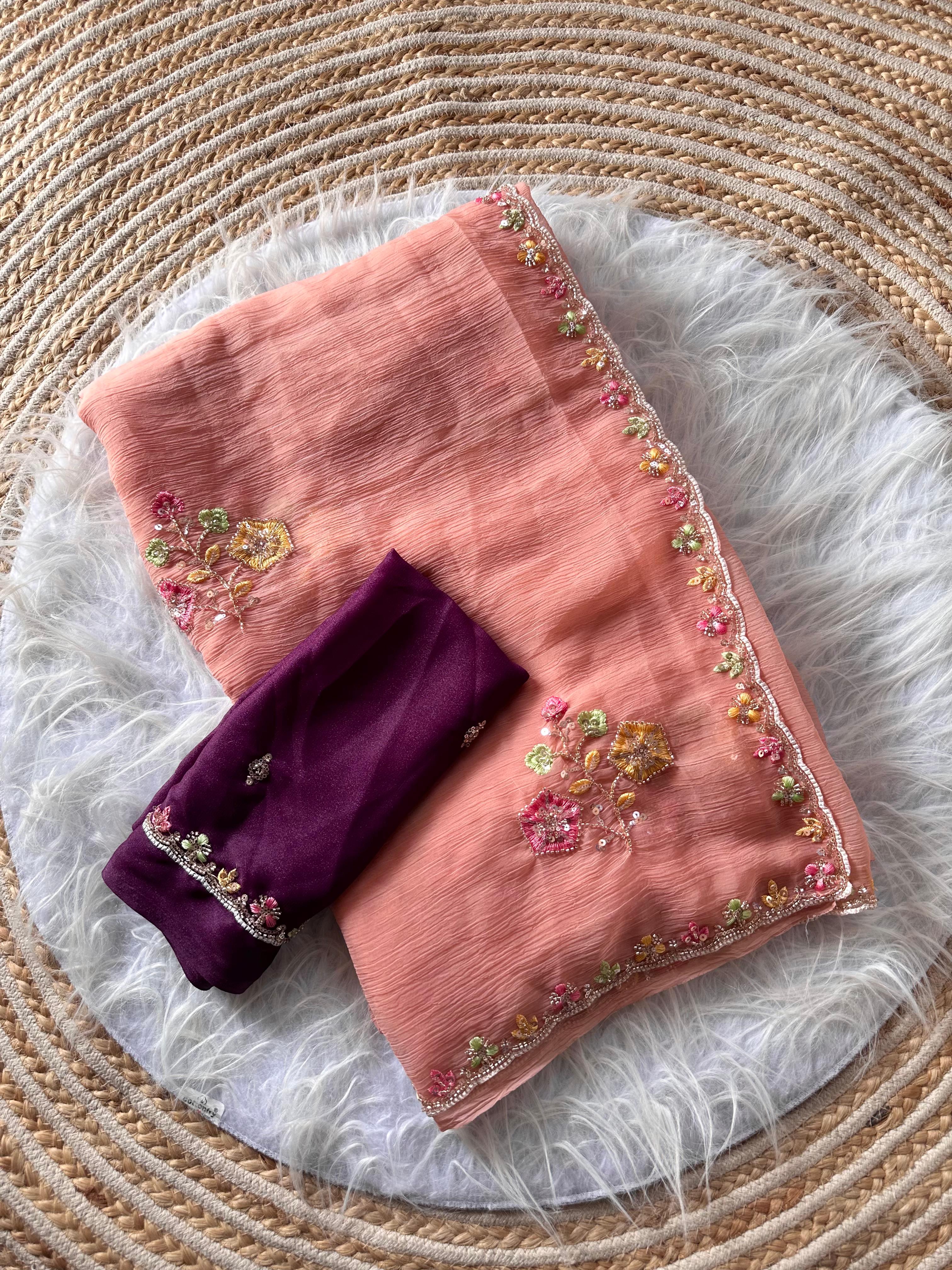 Pure Soft Wari Work Chiffon Silk Sarees