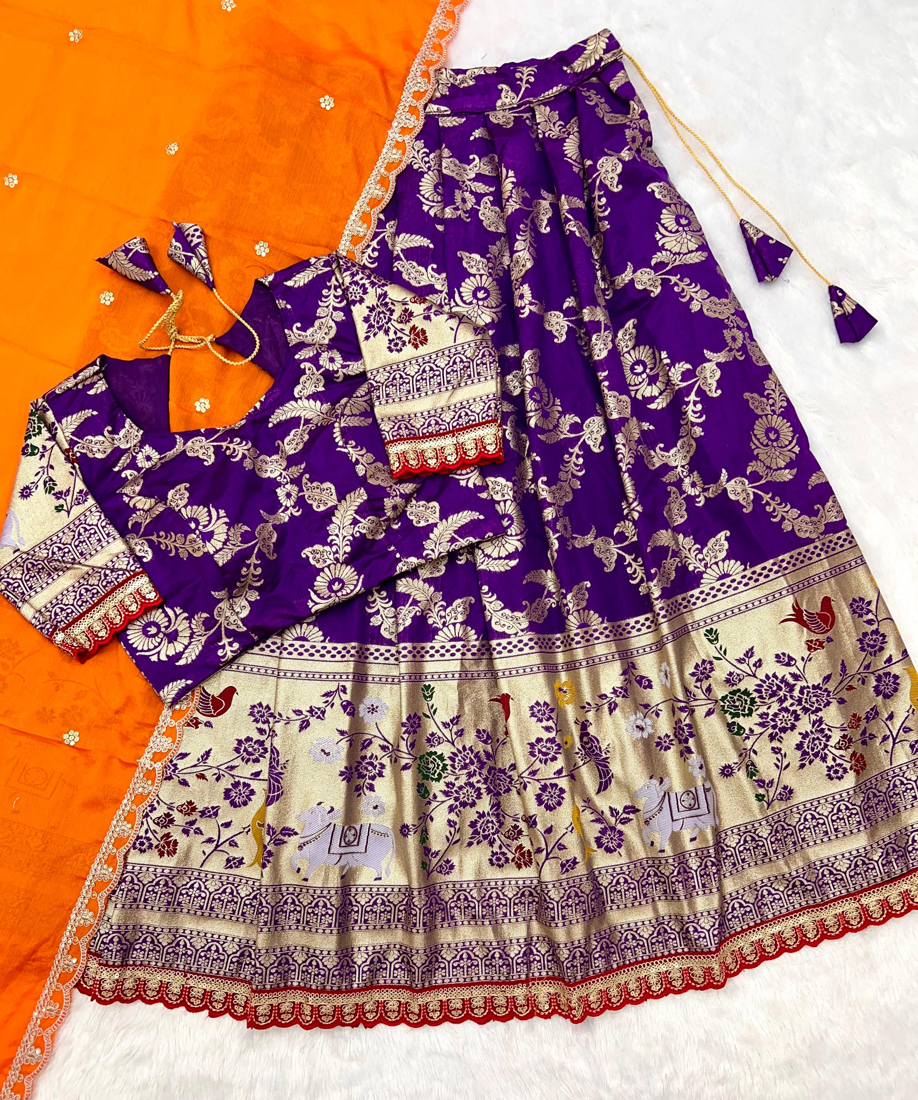 Paithani Tissue Silk Lehangas
