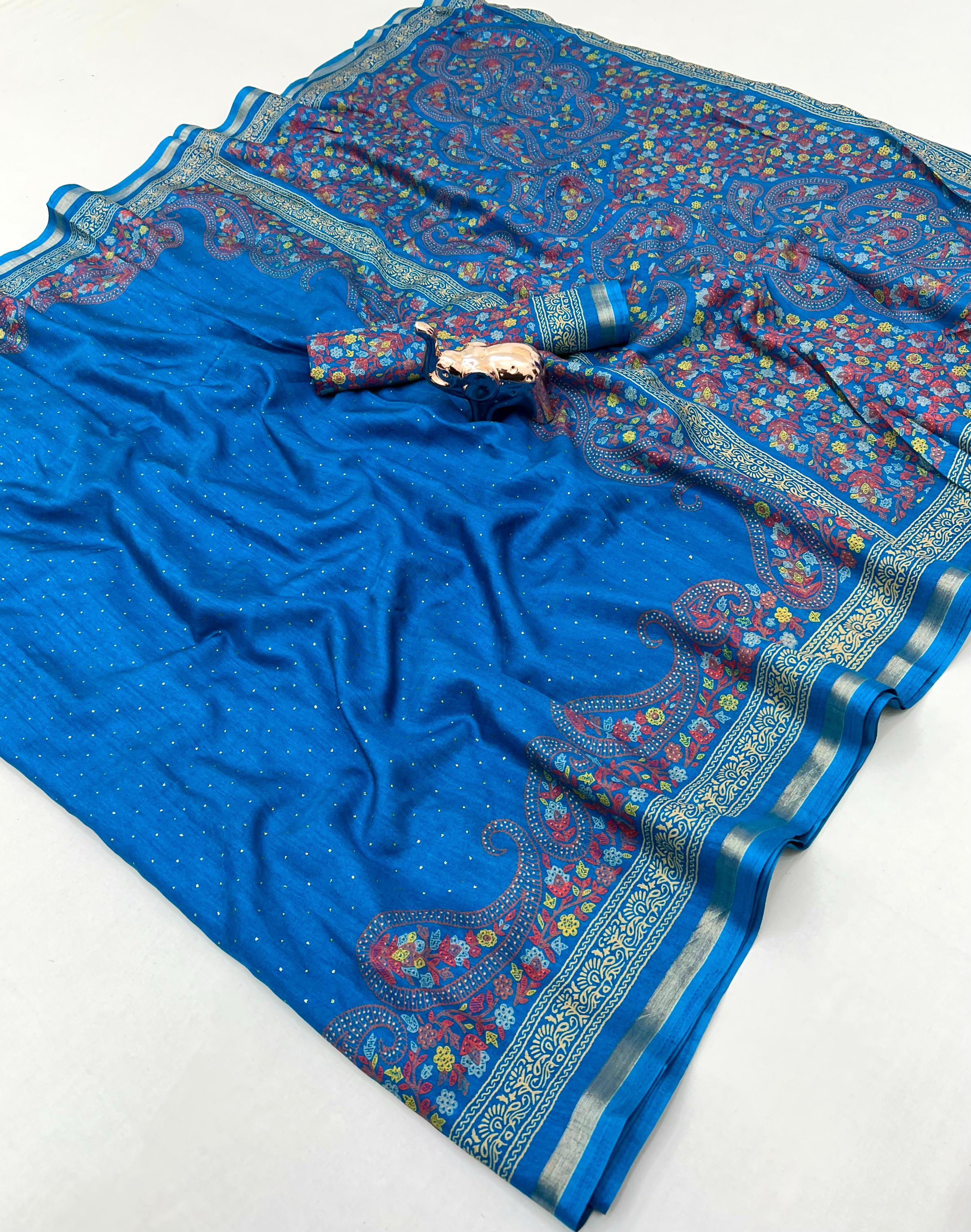 Pure Soft Tusser Saree with kashmiri motifs