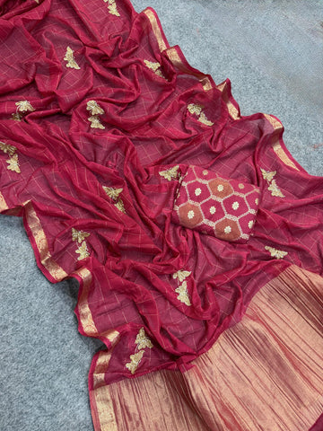 Pure Viscose Georgette Sarees with butterfly Beats Work
