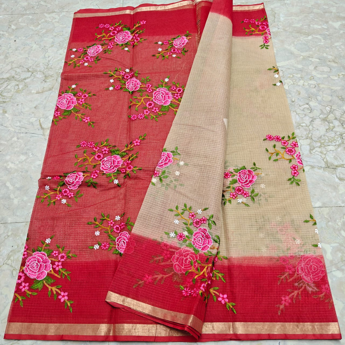 Pure Kota doriya embroidery sarees